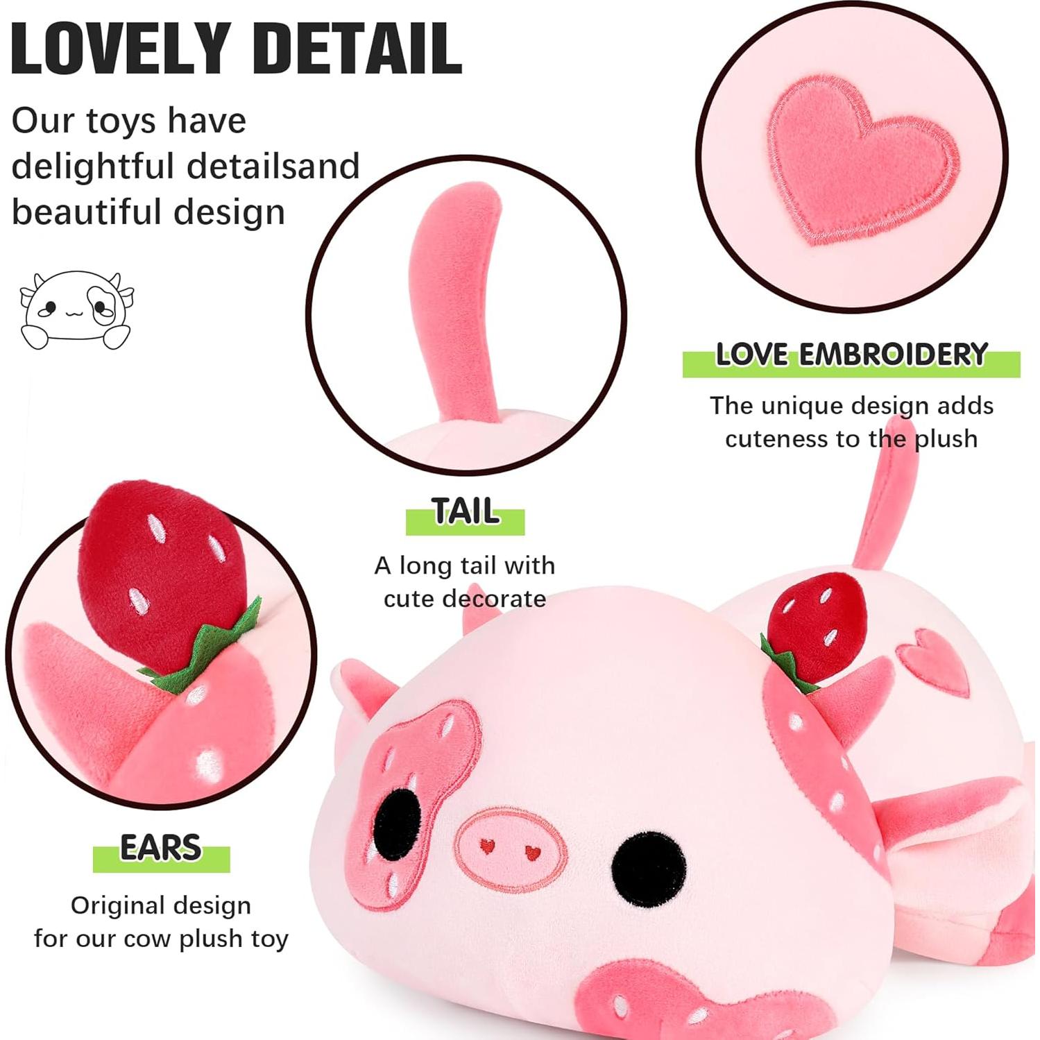 Onsoyours Vaca de Peluche Suave 30 cm Almohada Regalo