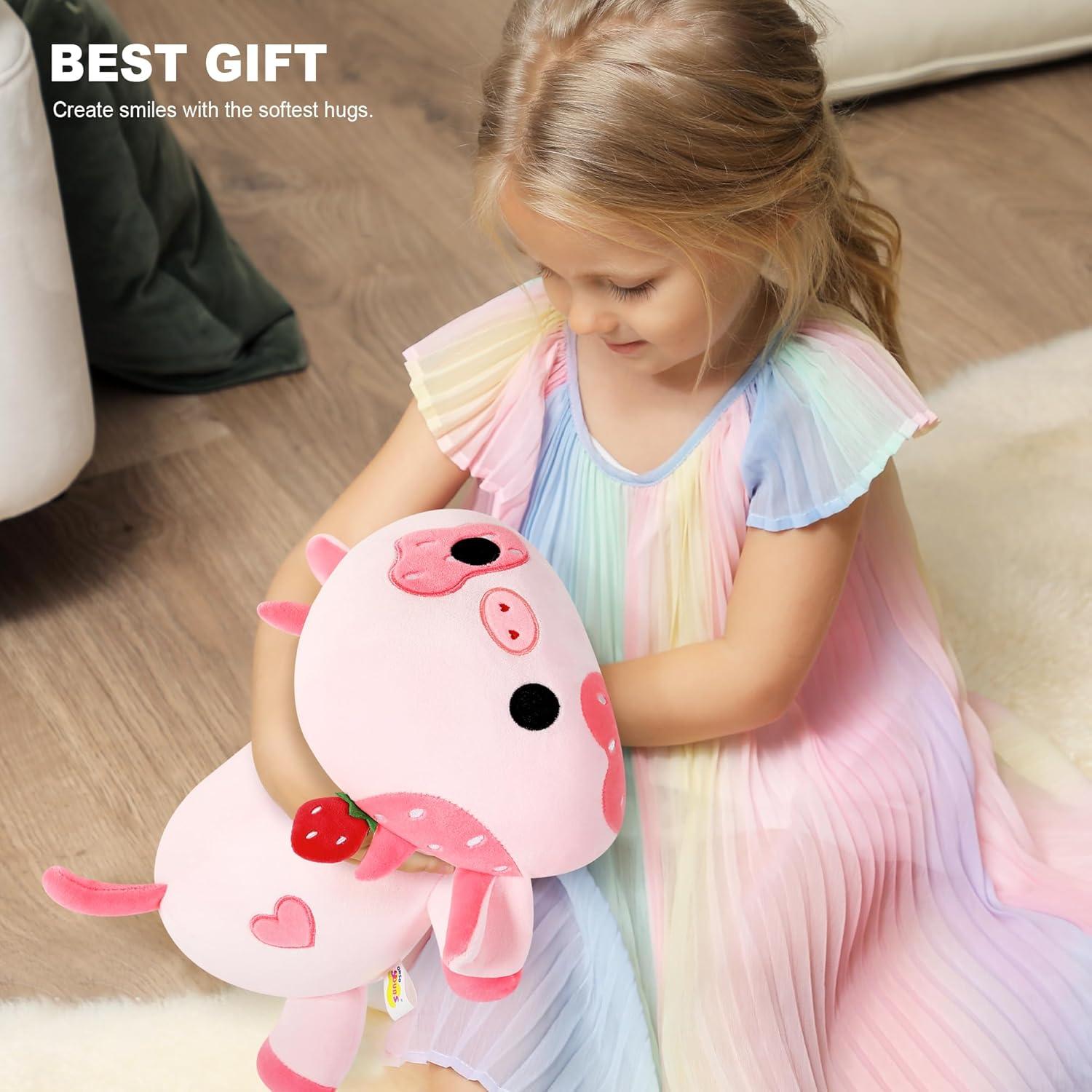 Onsoyours Vaca de Peluche Suave 30 cm Almohada Regalo