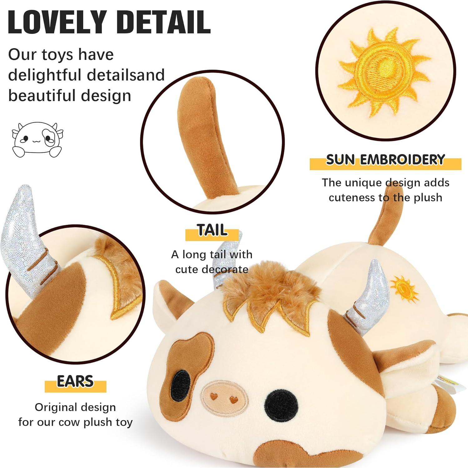 Onsoyours Vaca de Peluche Blanca 30 cm Suave y Acogedora