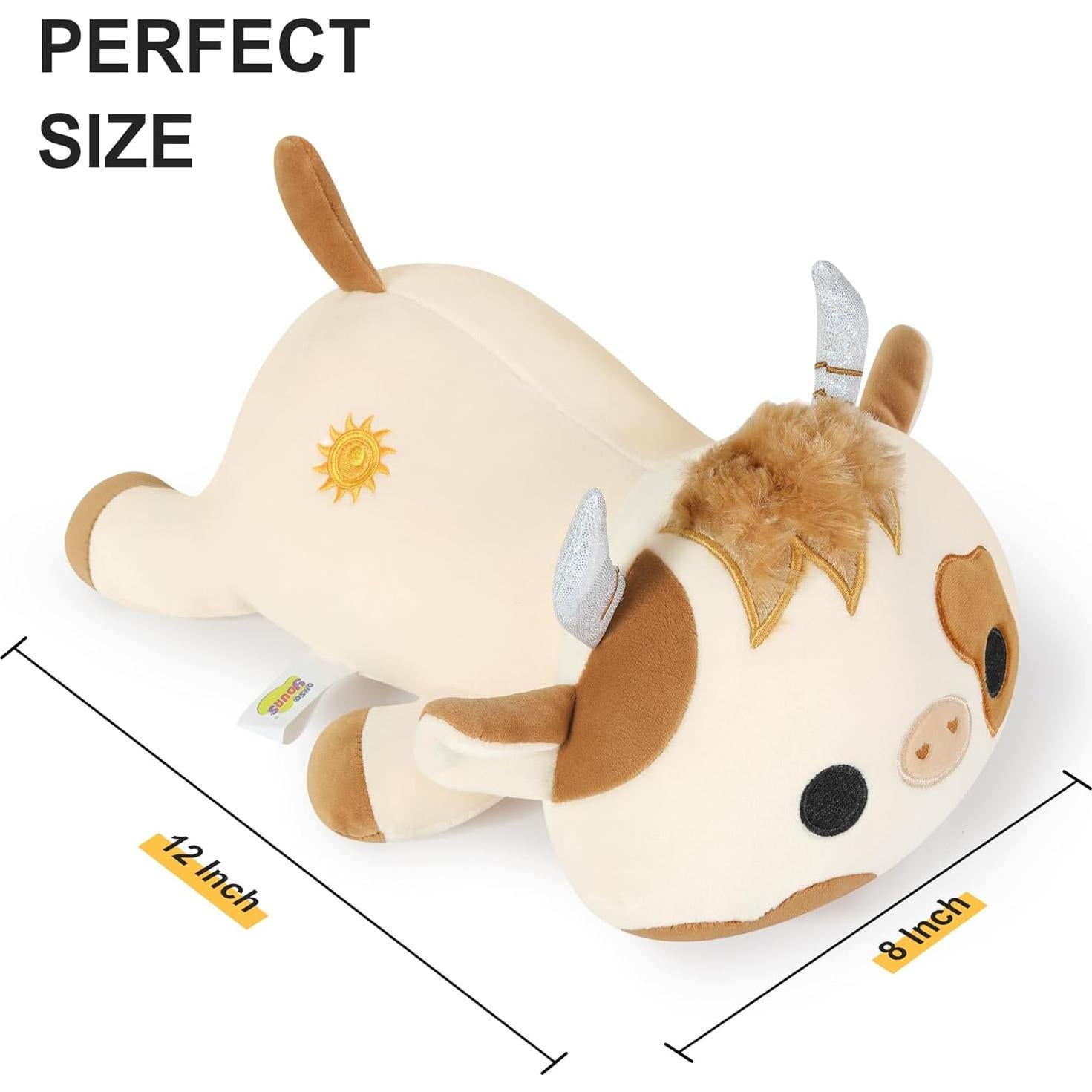 Onsoyours Vaca de Peluche Blanca 30 cm Suave y Acogedora