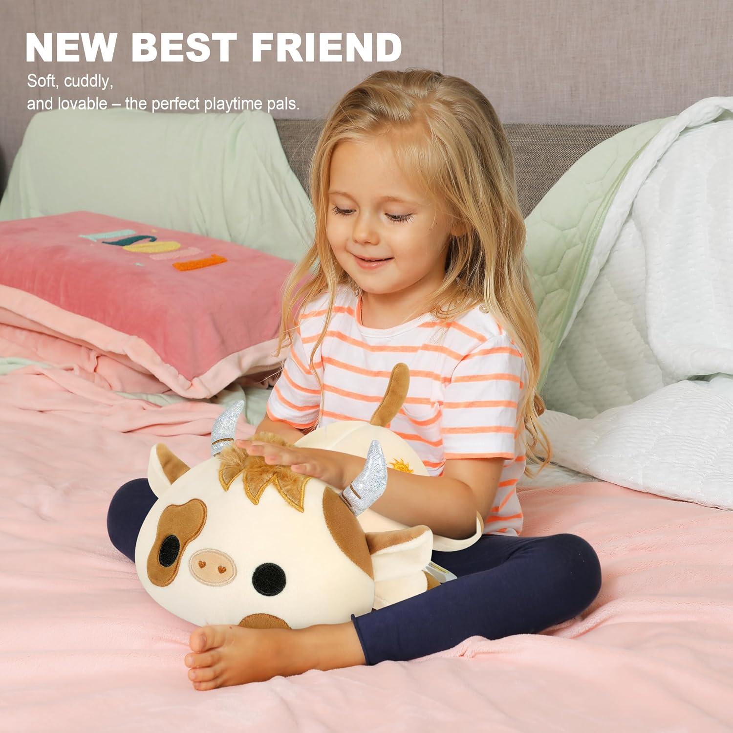 Onsoyours Vaca de Peluche Blanca 30 cm Suave y Acogedora