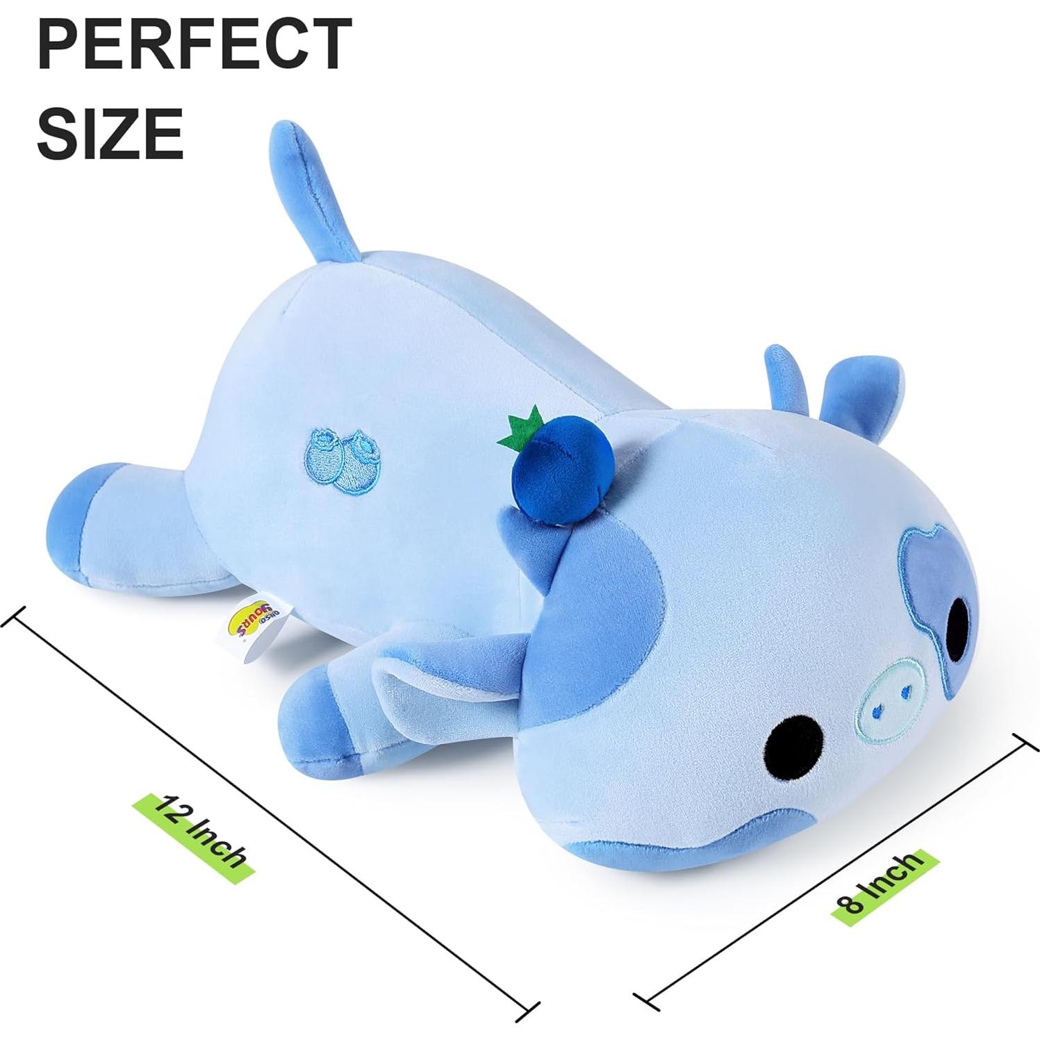 Peluche Vaca Azulberry Onsoyours 30 cm Suave para Niños