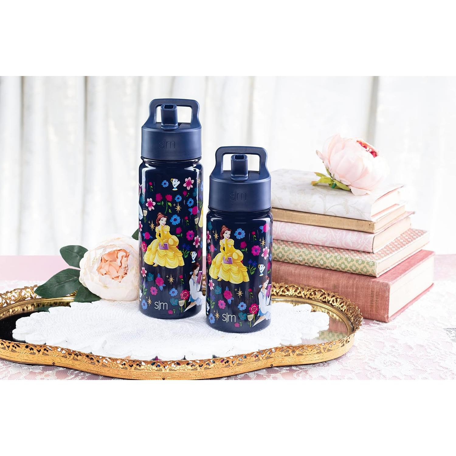 Botella de Agua Simple Modern Disney Belle 414ml con Popote