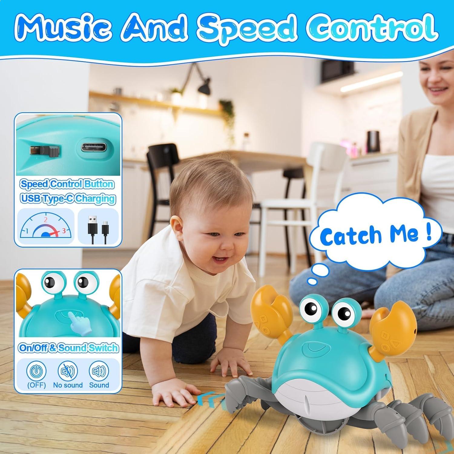 Juguete Cangrejo Reptante Gigilli con Música y Control de Velocidad