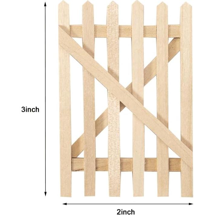 Valla de Jardín de Hadas UZPDWK de Madera para Casa de Muñecas