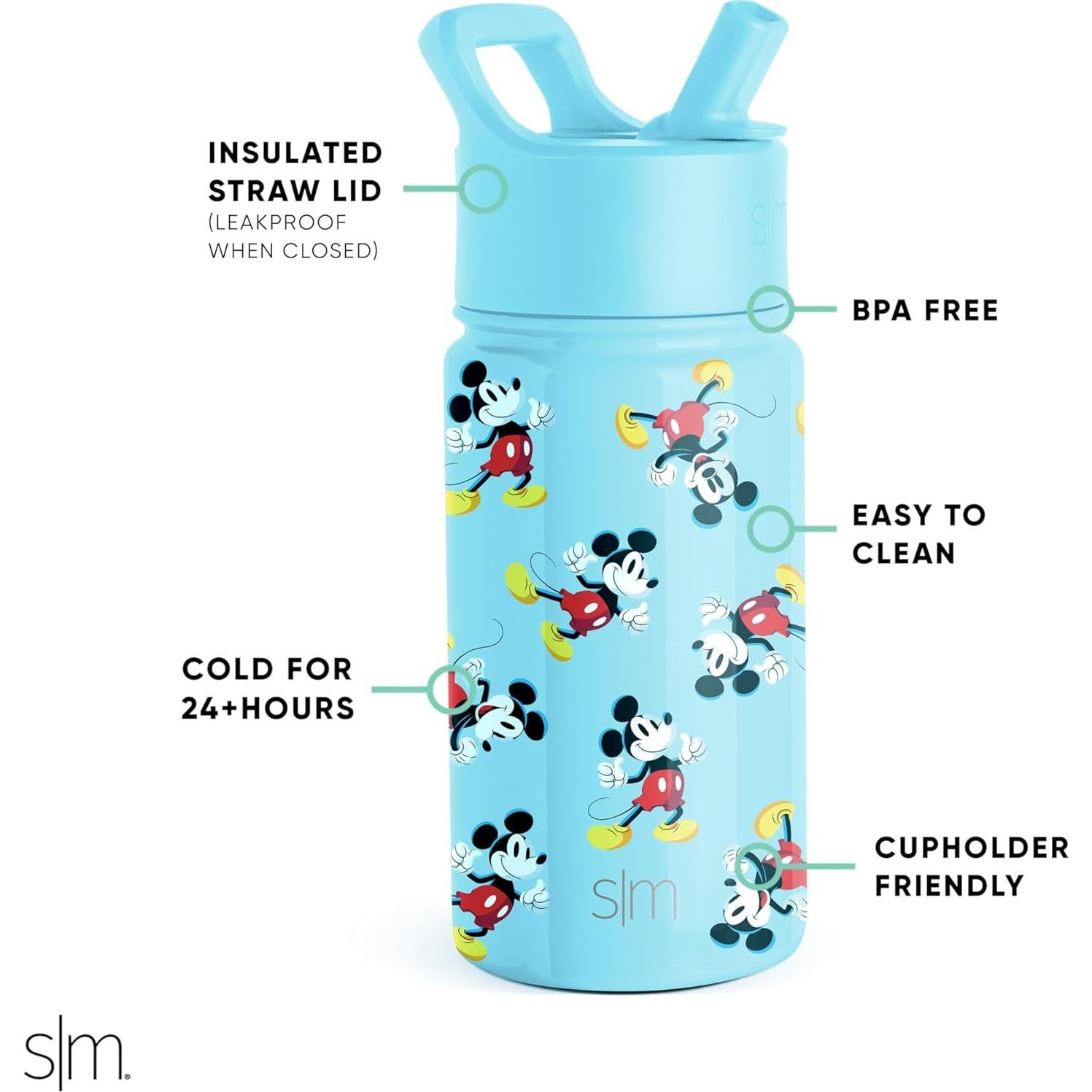 Botella de Agua Simple Modern Mickey Mouse 414ml Aislada