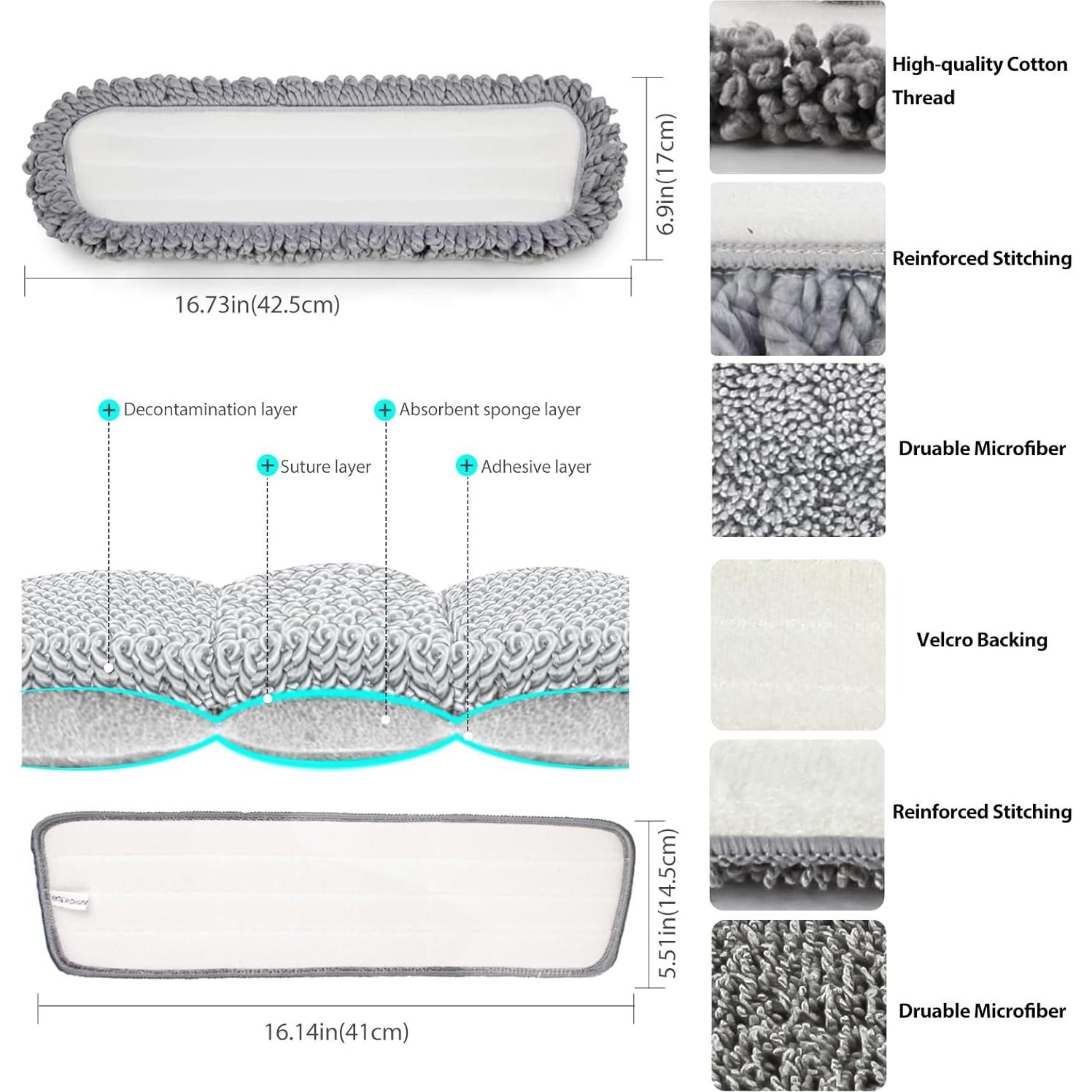 Cabezas de Reemplazo de Microfibra para Mopa Spray 6pcs BUUROOHM