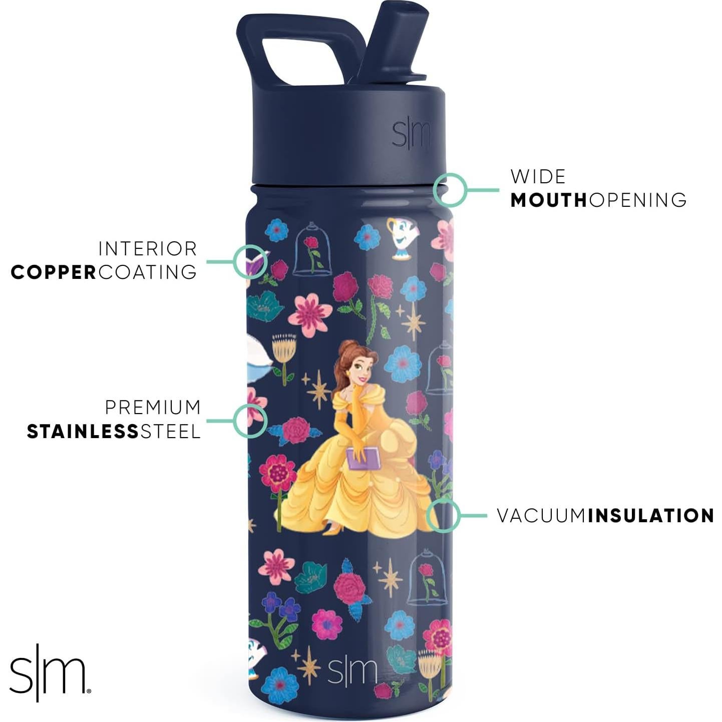 Botella de Agua Simple Modern Disney Belle 532ml Aislada