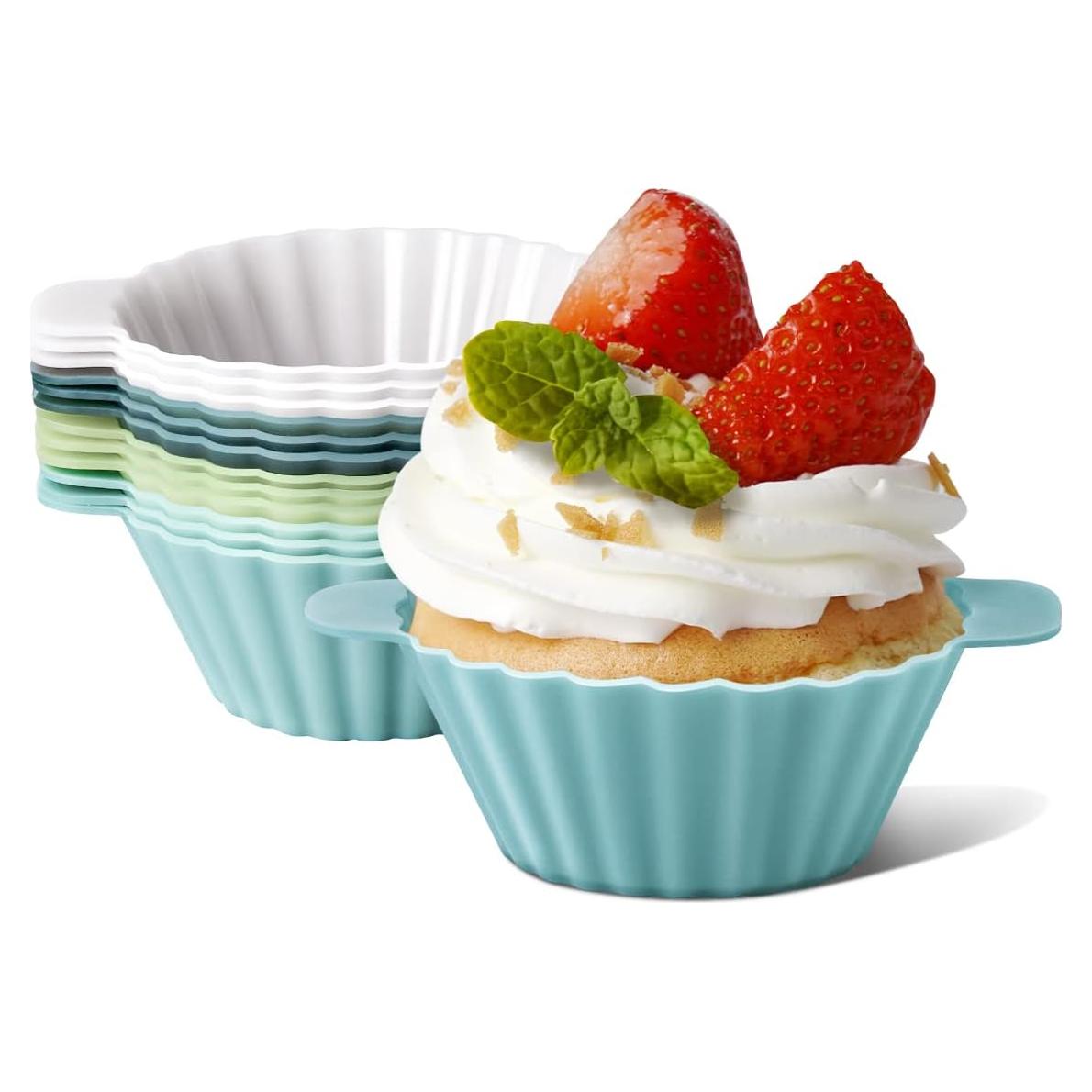 Tazas de Silicona Reutilizables Doiaz para Hornear Muffins 12 Piezas