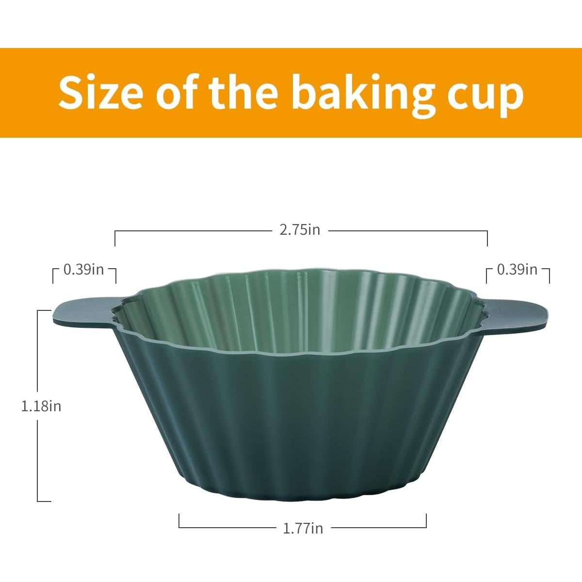 Tazas de Silicona Reutilizables Doiaz para Hornear Muffins 12 Piezas