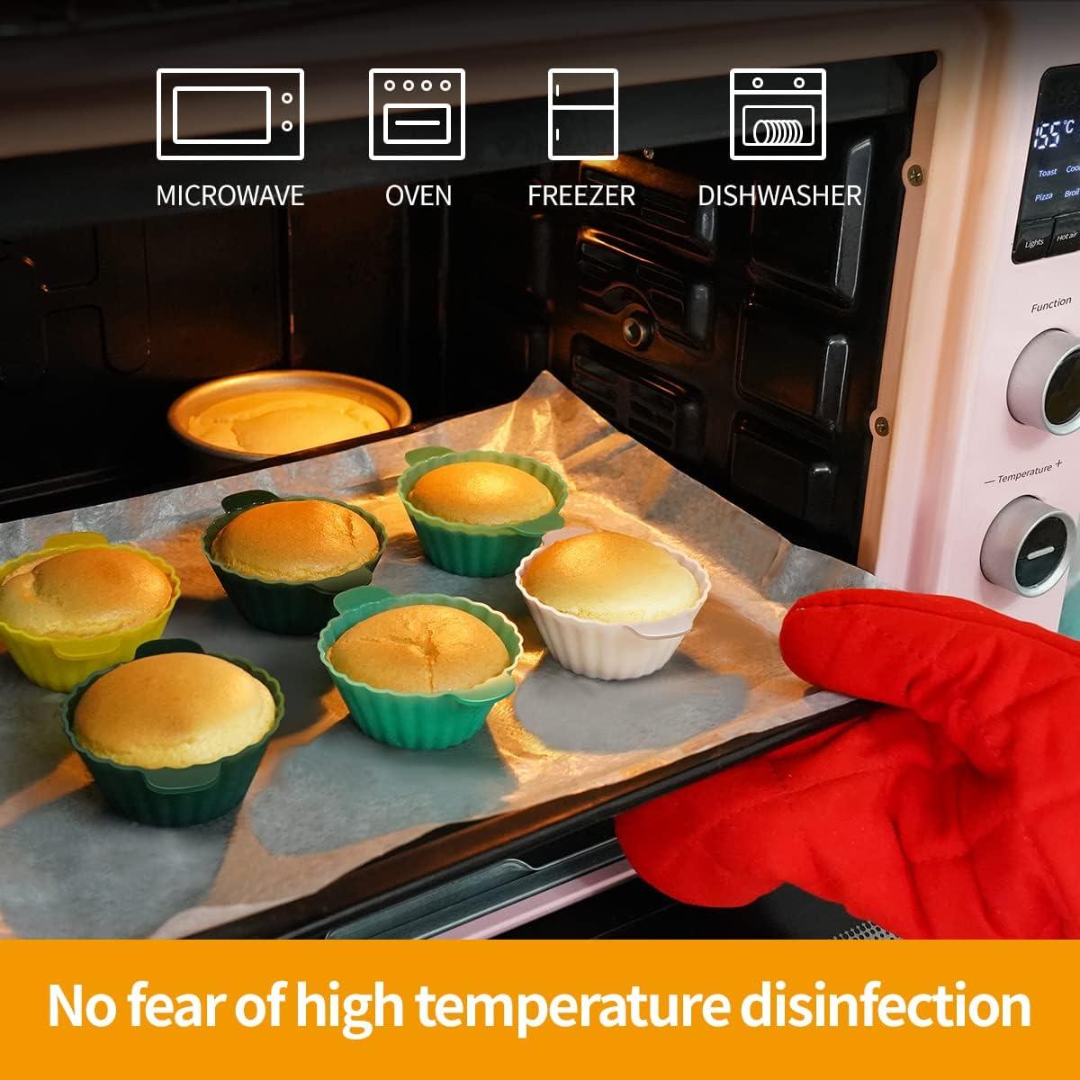 Tazas de Silicona Reutilizables Doiaz para Hornear Muffins 12 Piezas