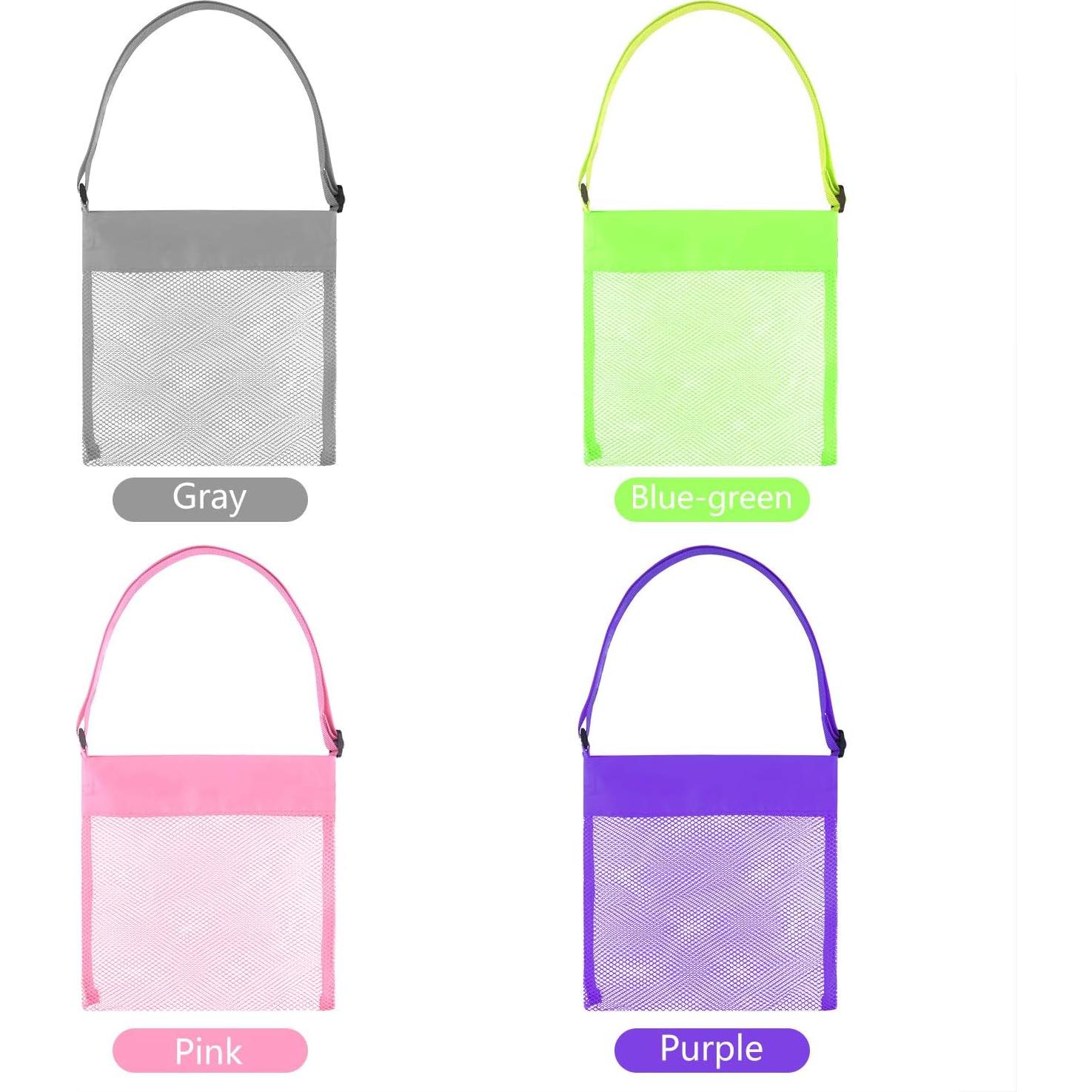 Bolsas de Playa de Malla TUPARKA 4 Pcs Ajustables 22x21cm