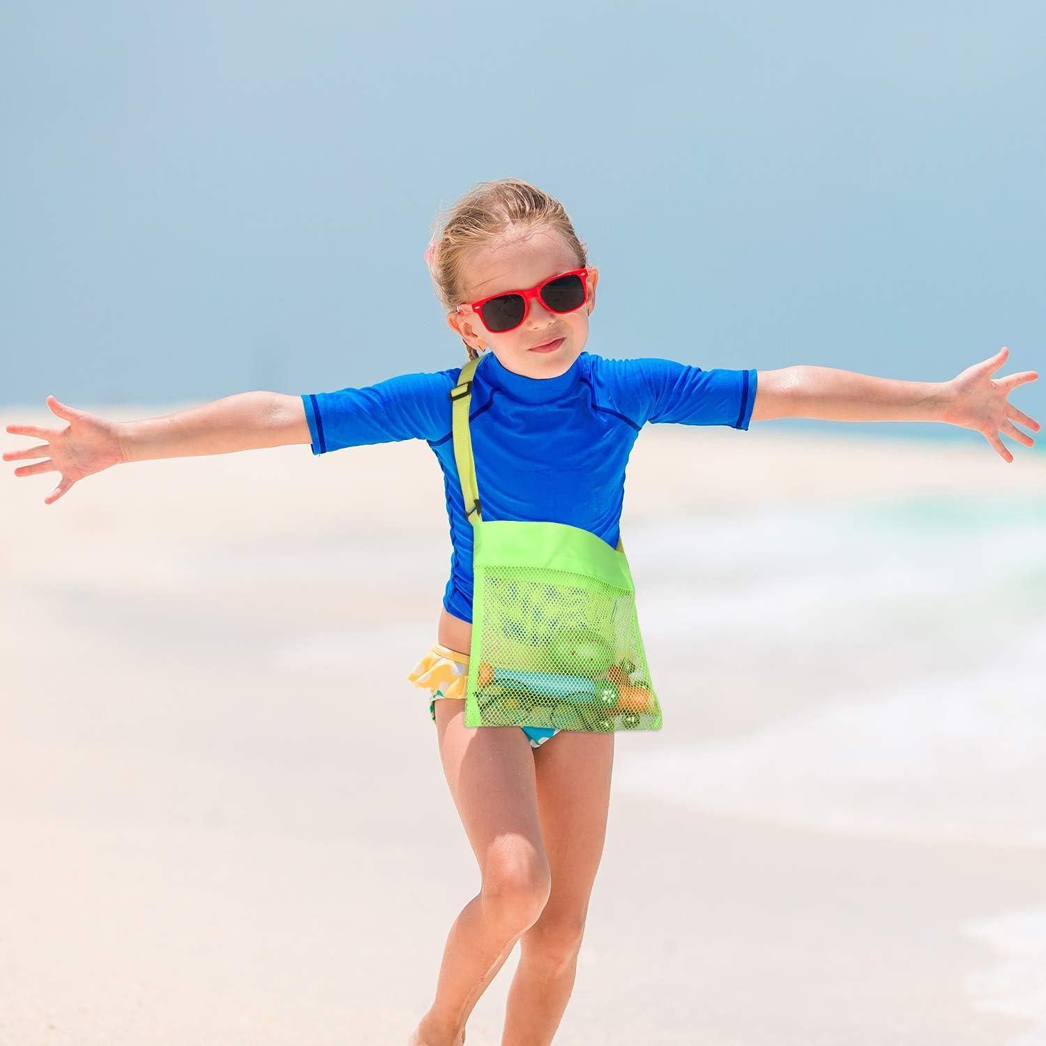 Bolsas de Playa de Malla TUPARKA 4 Pcs Ajustables 22x21cm