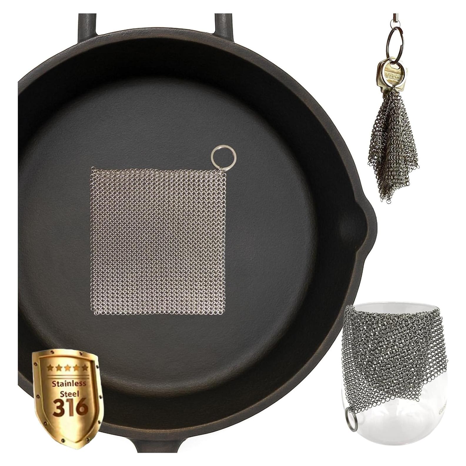 Esponja de Hierro Fundido ERGONOW 10.16cm Limpiador Sartén