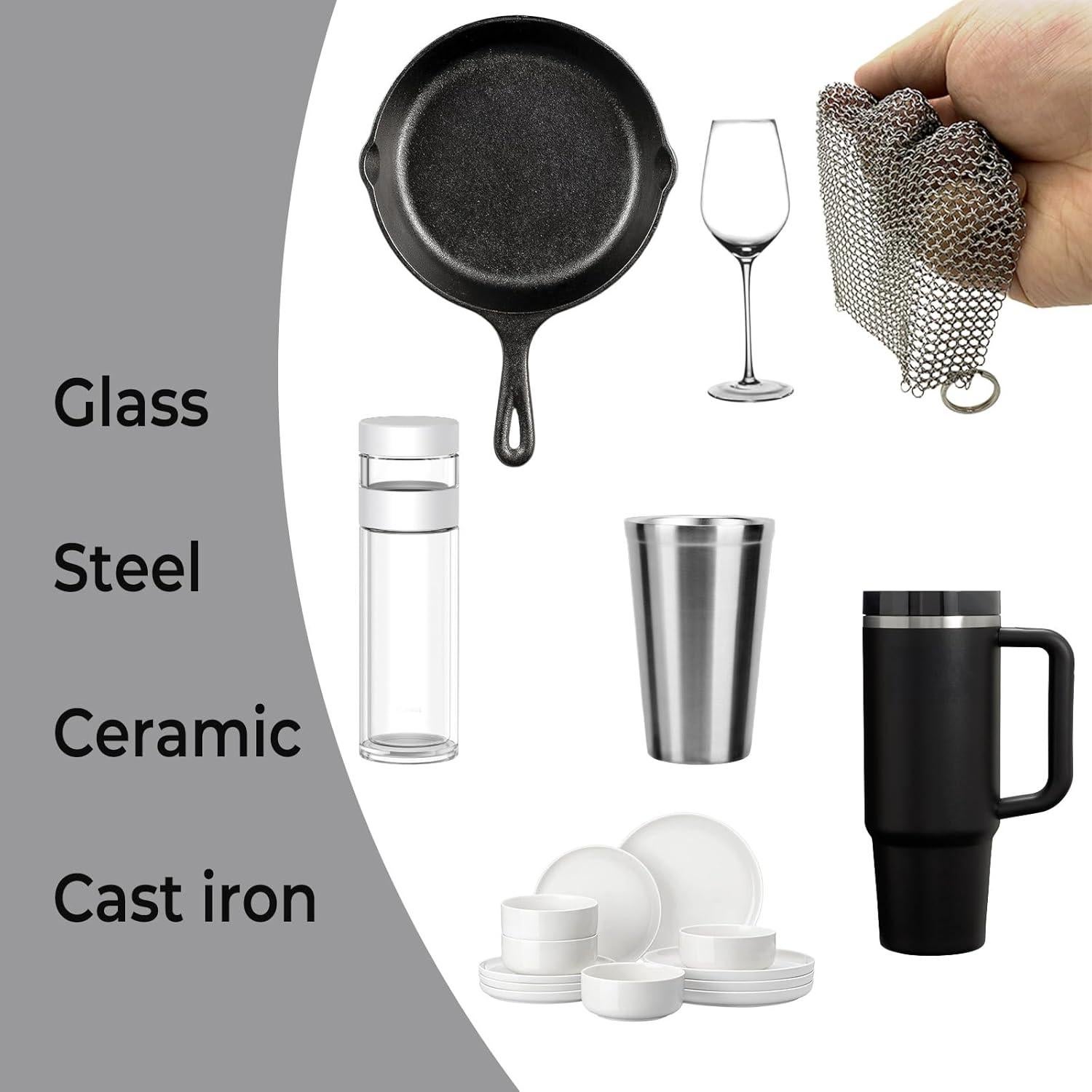 Esponja de Hierro Fundido ERGONOW 10.16cm Limpiador Sartén