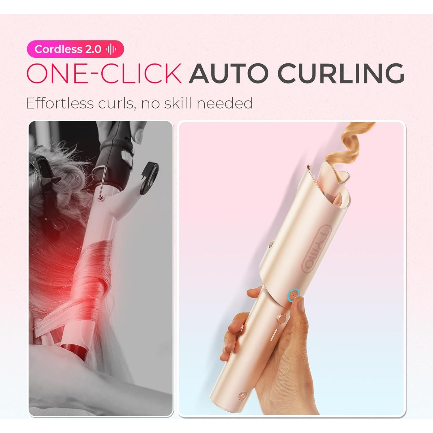 Plancha de Rizar Automática Inalámbrica TYMO CurlGo 1" Rosa
