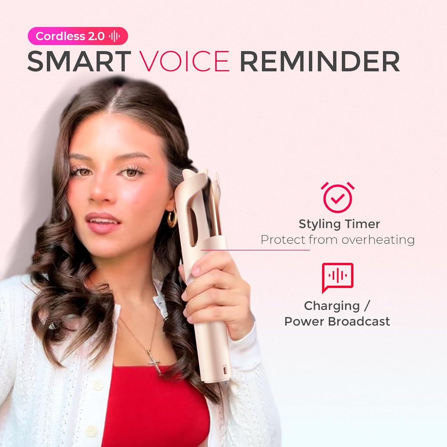 Plancha de Rizar Automática Inalámbrica TYMO CurlGo 1" Rosa