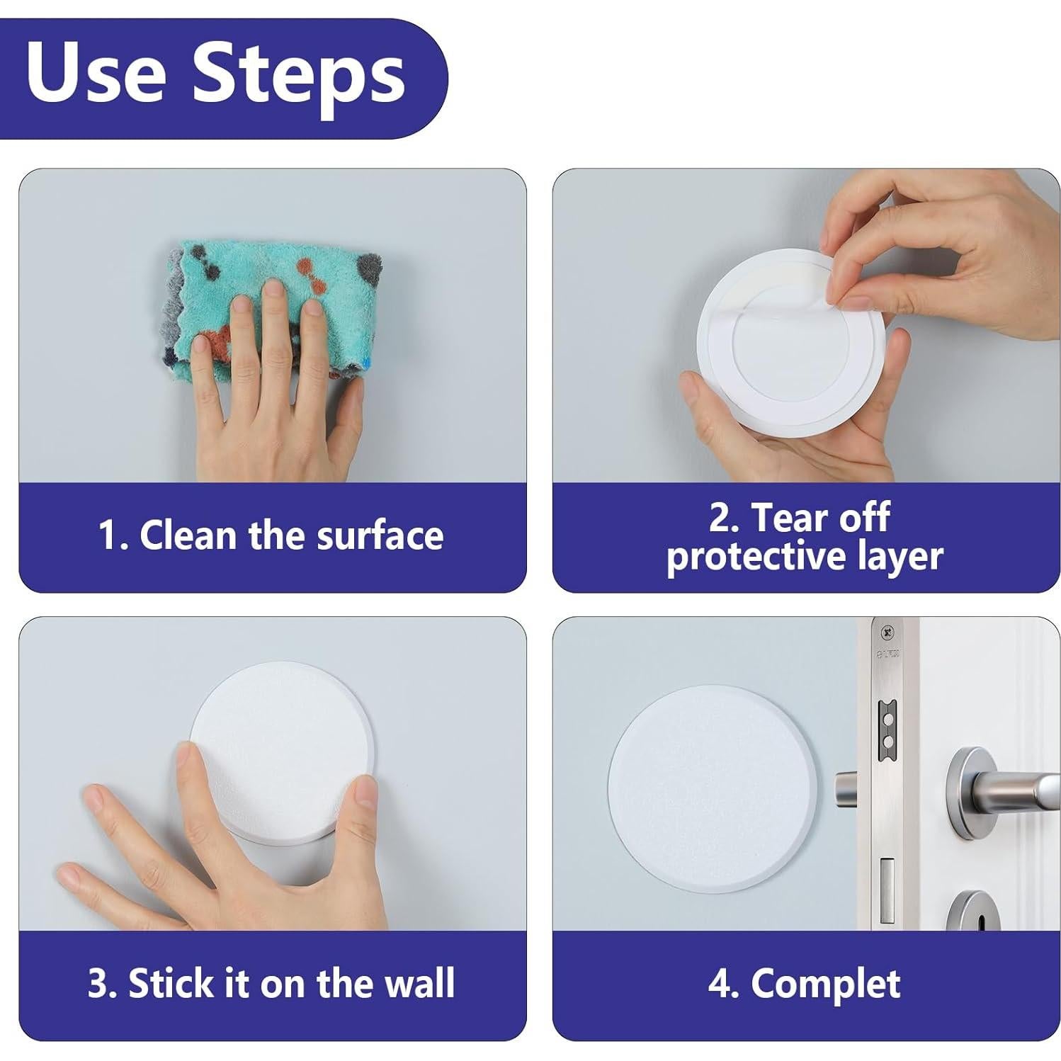 Protector de Pared Redondo 10 Piezas HOME MASTER 8.26 cm