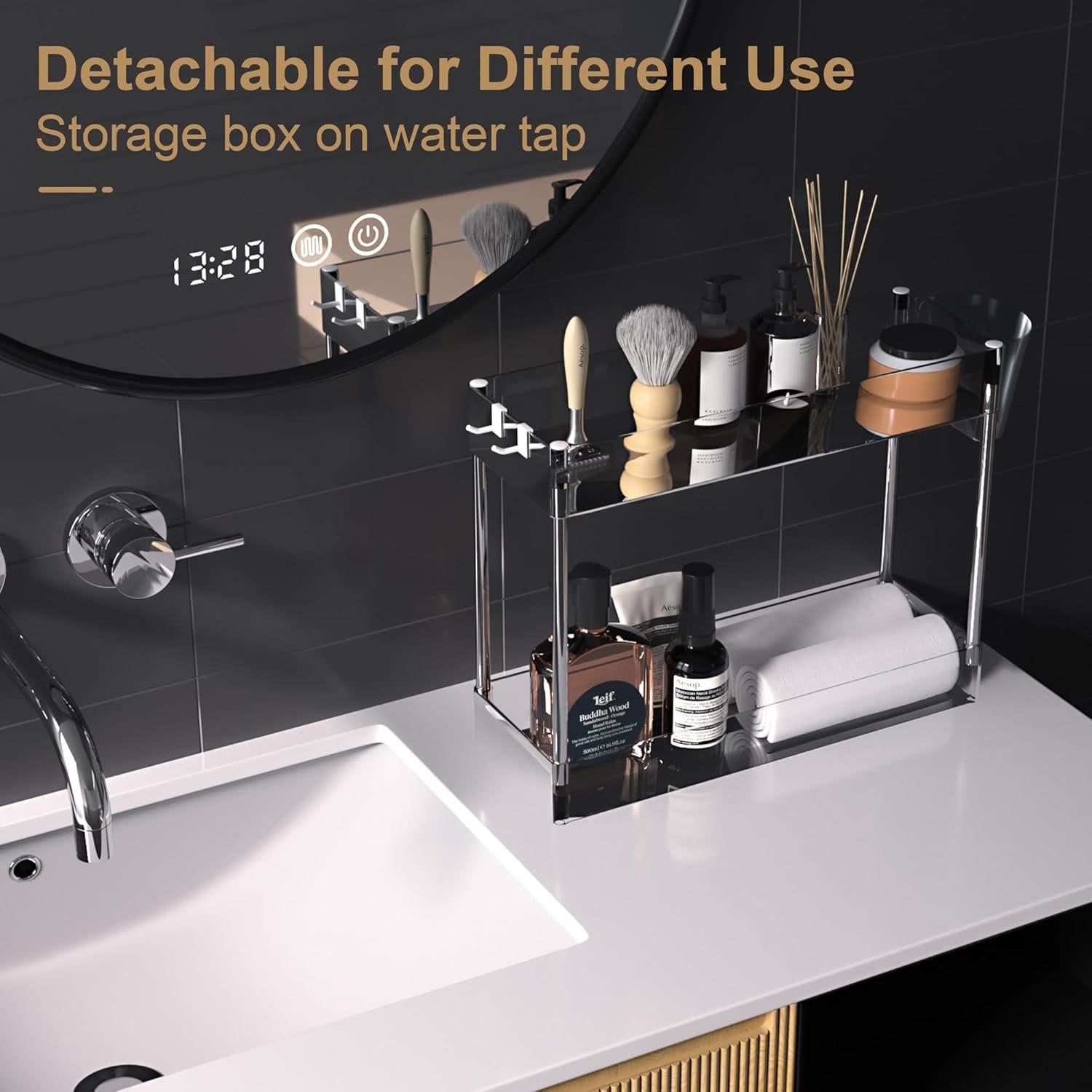 Carro Rodante de Almacenamiento VECELO 3 Niveles Acrílico