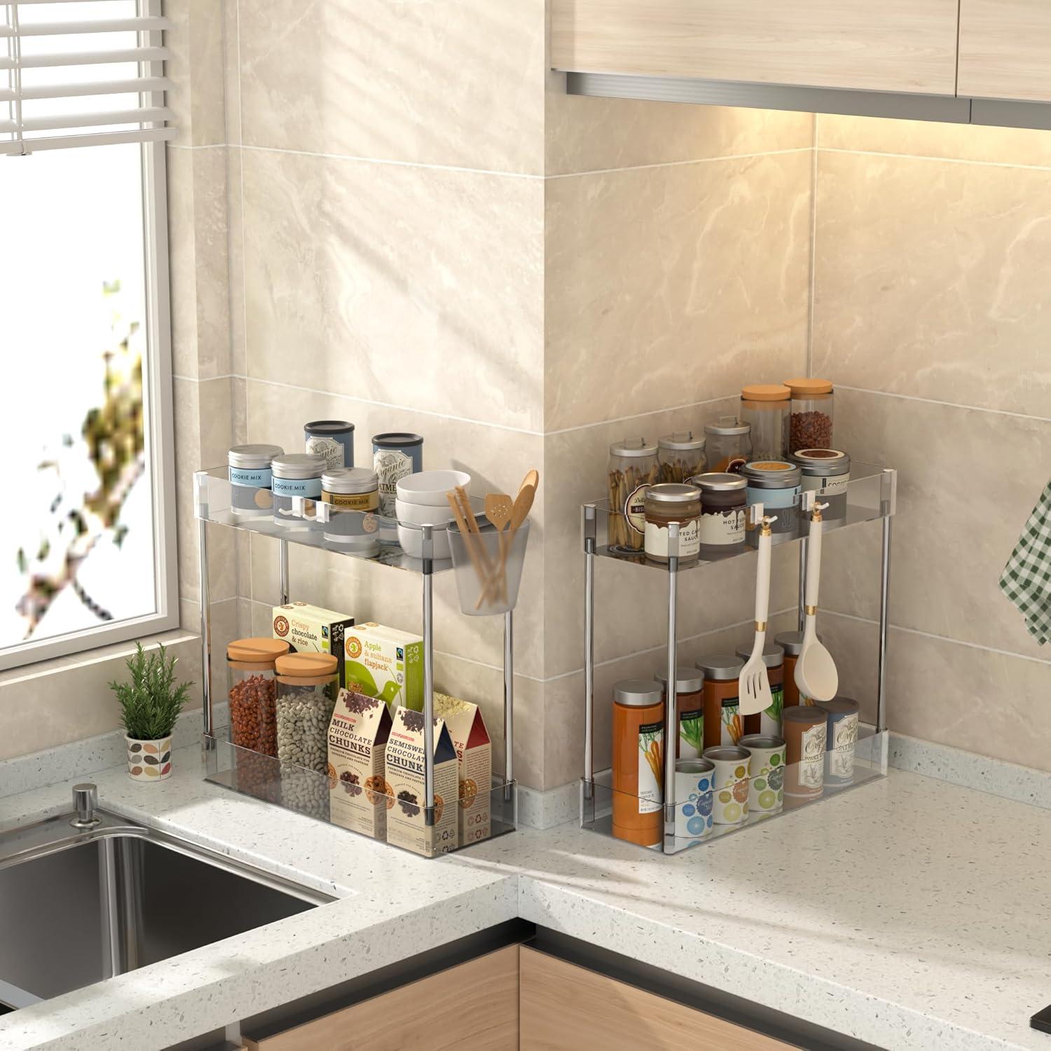 Carro Rodante de Almacenamiento VECELO 3 Niveles Acrílico