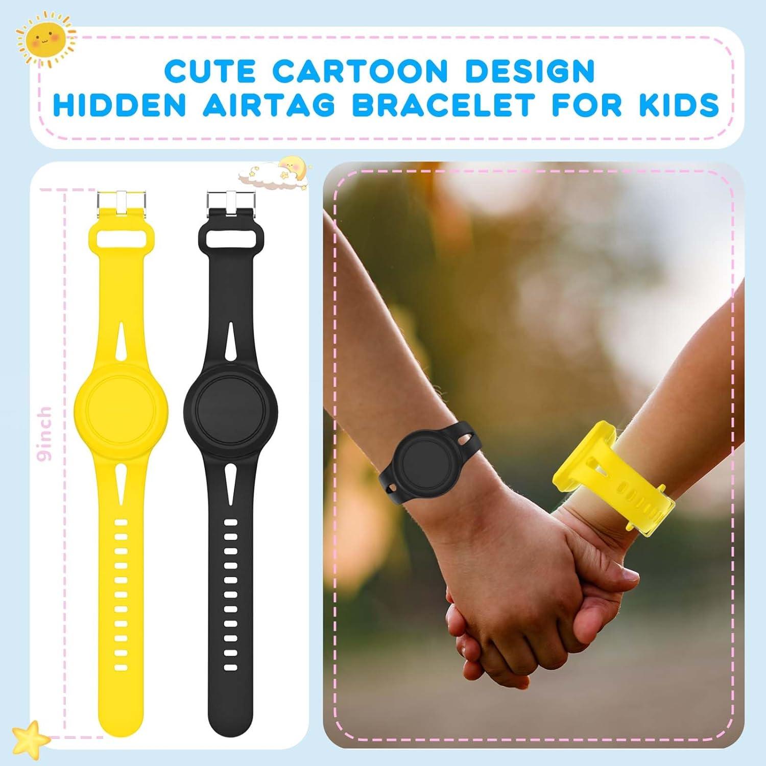 Paquete de 4 Pulseras AirTag FGERWZ Impermeables para Niños