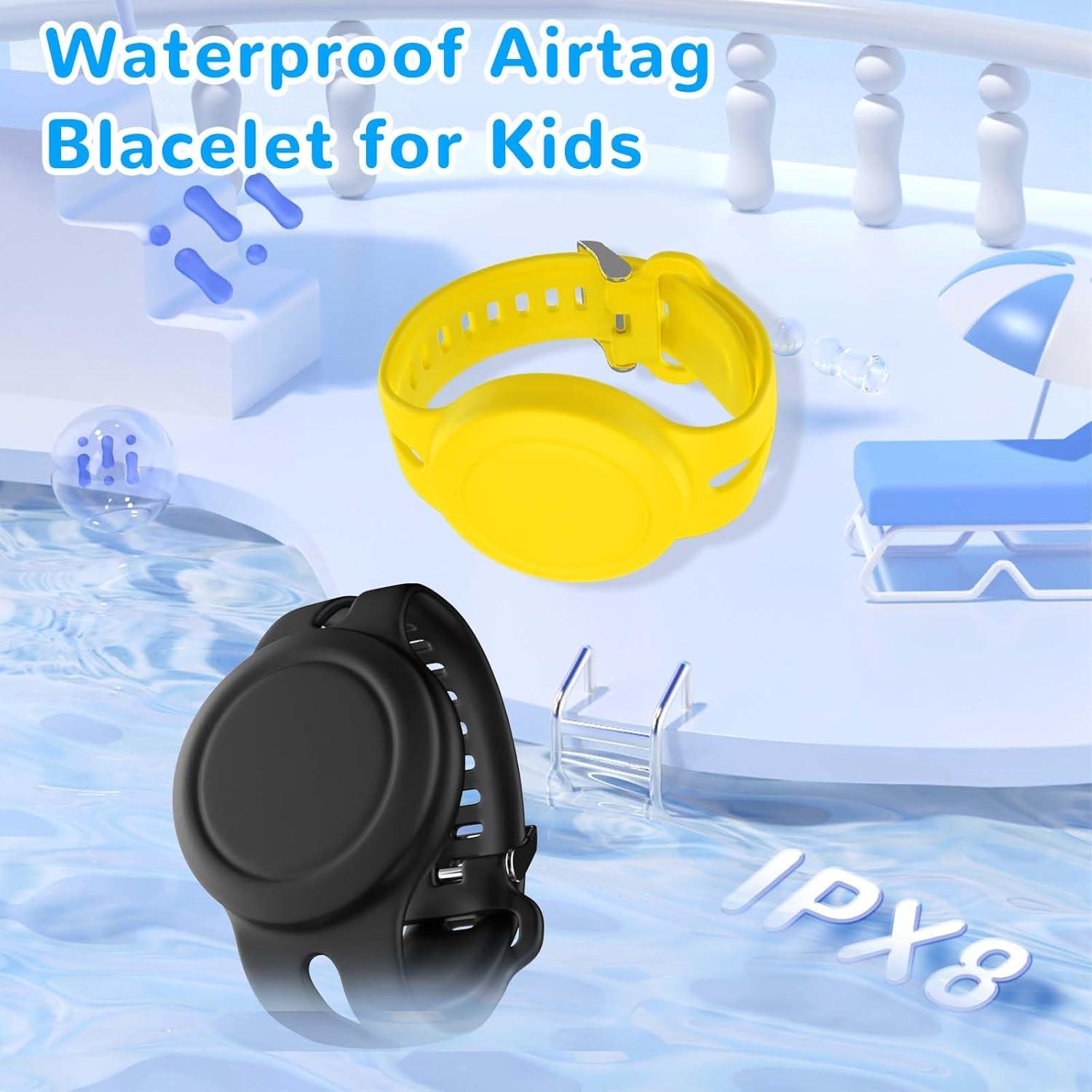 Paquete de 4 Pulseras AirTag FGERWZ Impermeables para Niños