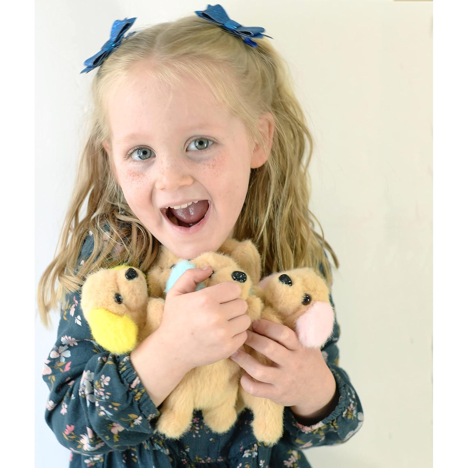 DreamsBe Perro de Peluche Mamá con 4 Cachorros 38 cm