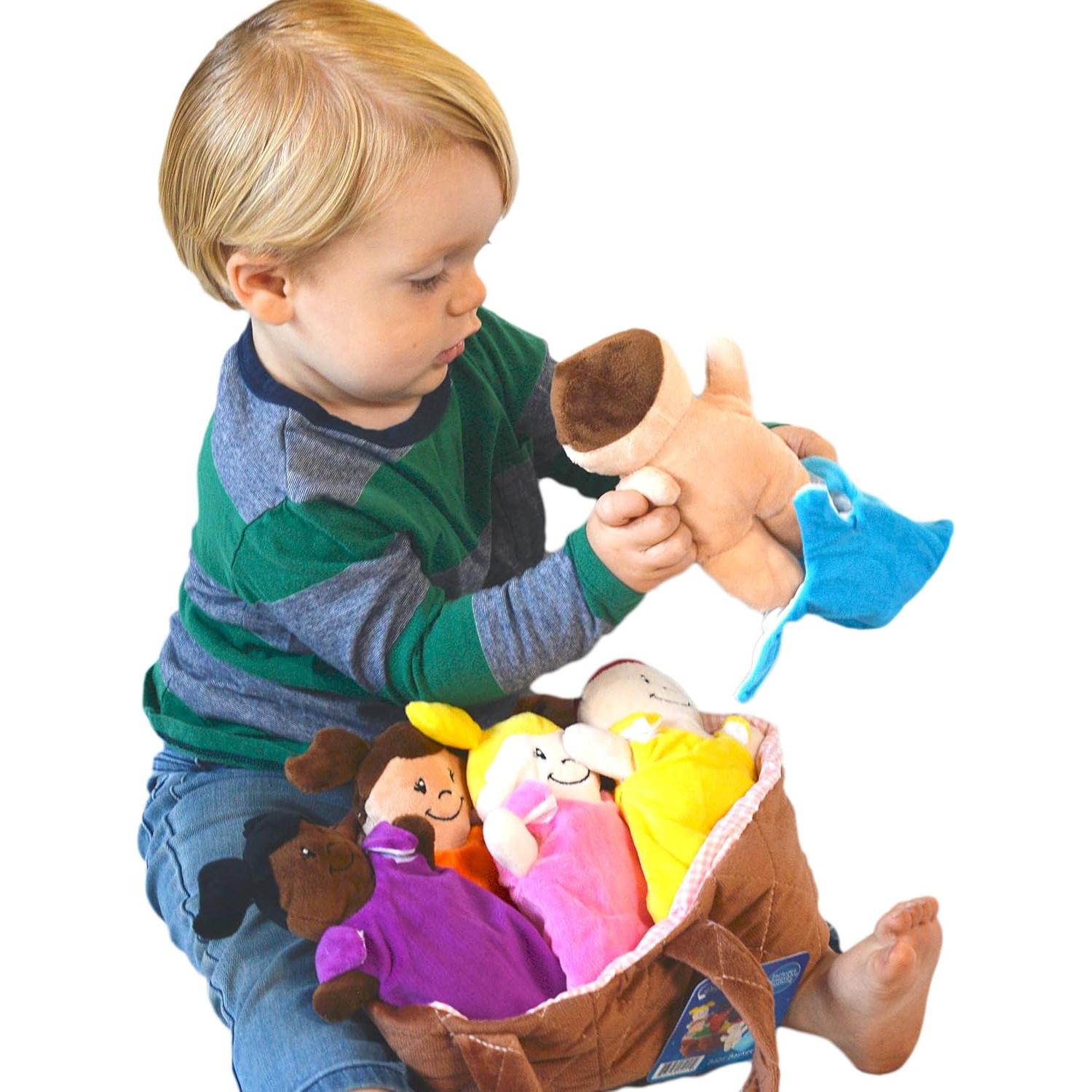 Cesta de Muñecas Bebé DreamsBe con 6 Muñecas y Ropa