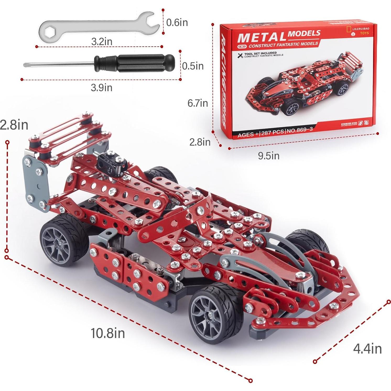 Kit de Construcción Coche Rojo LILCRUIBAO 287 Piezas STEM