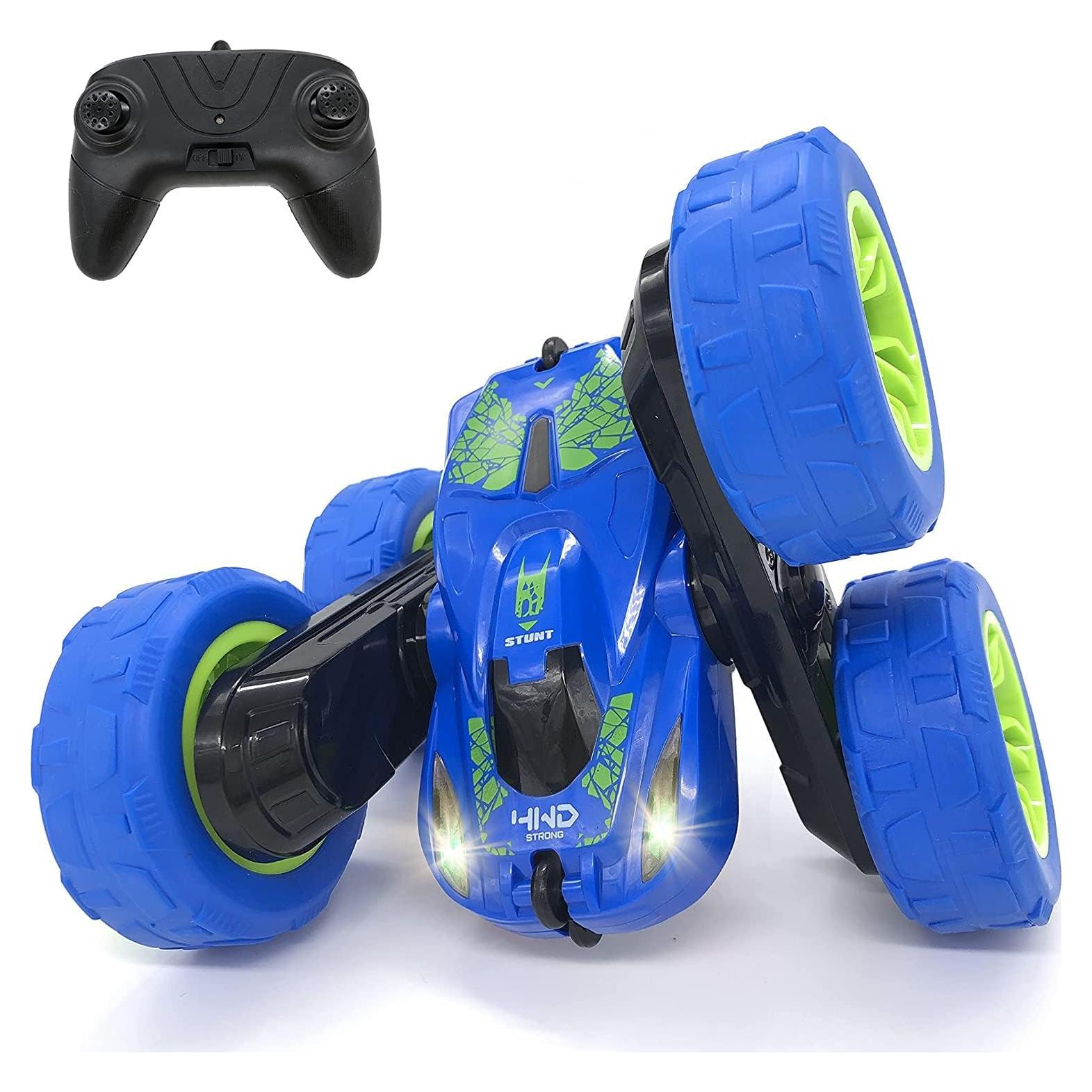 Coche RC Acrobacias Threeking Doble Lado 15x16x7cm Azul