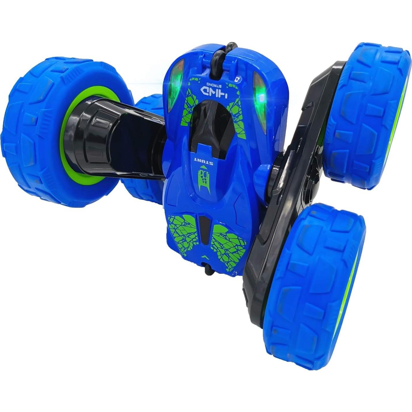 Coche RC Acrobacias Threeking Doble Lado 15x16x7cm Azul