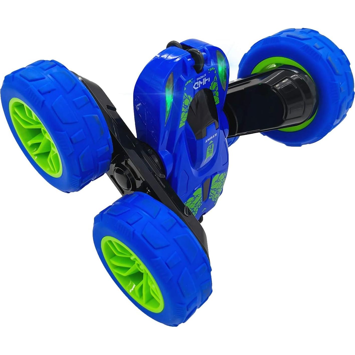 Coche RC Acrobacias Threeking Doble Lado 15x16x7cm Azul