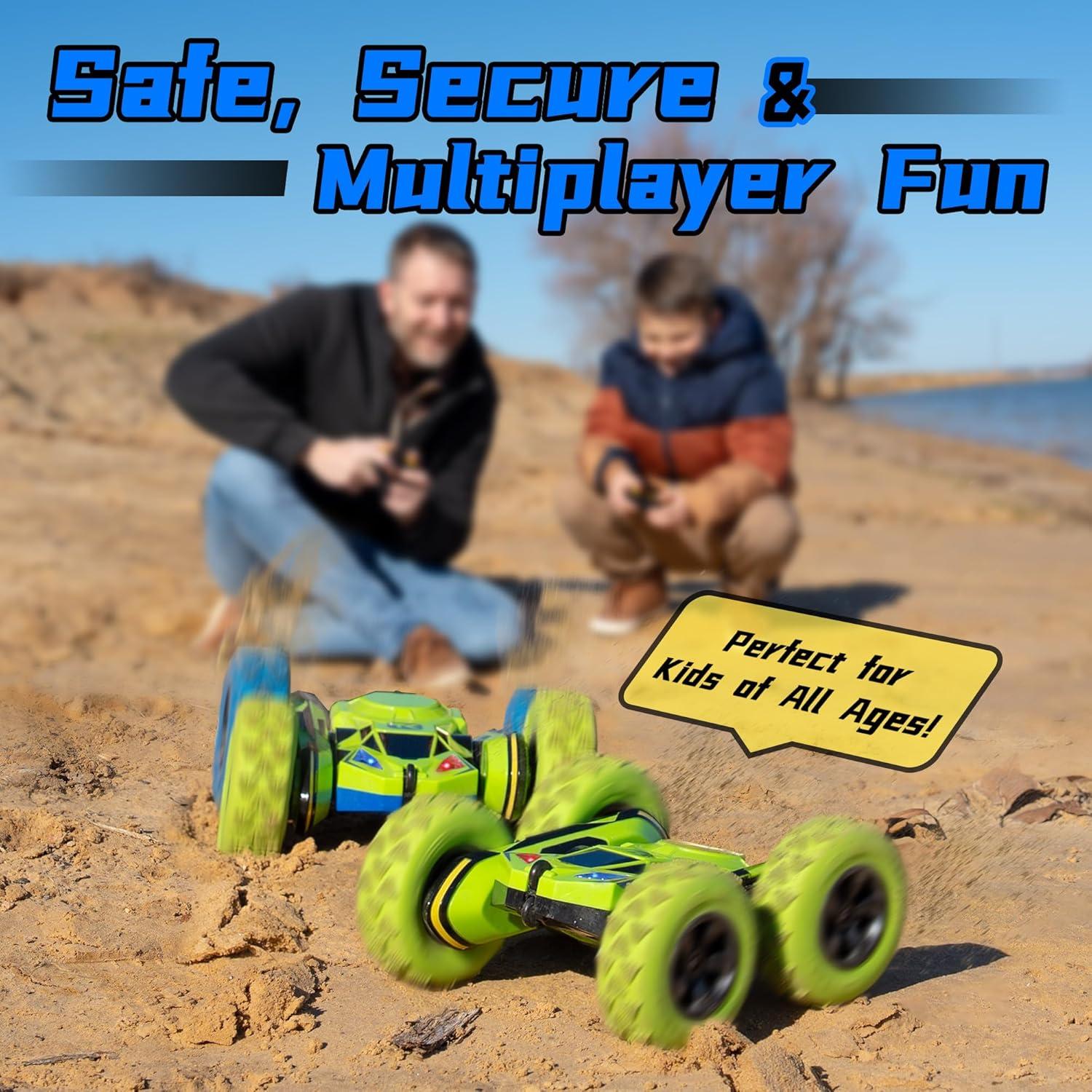 Coche RC Acrobacias Threeking TK-NB28A11 Verde y Azul