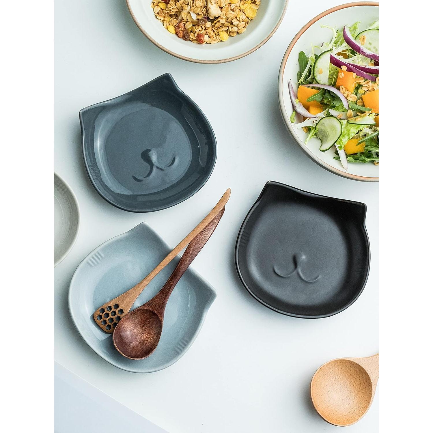 Soporte para cuchara de cerámica Miamolo gato negro 13 cm