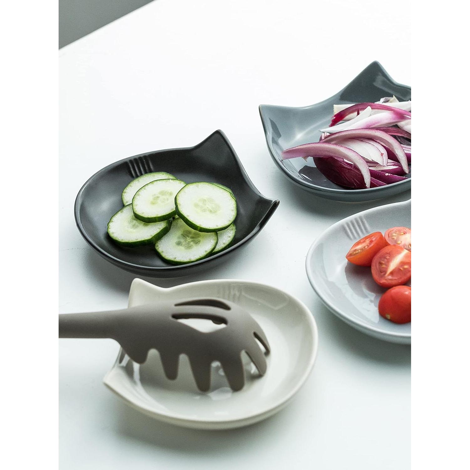 Soporte para cuchara de cerámica Miamolo gato negro 13 cm