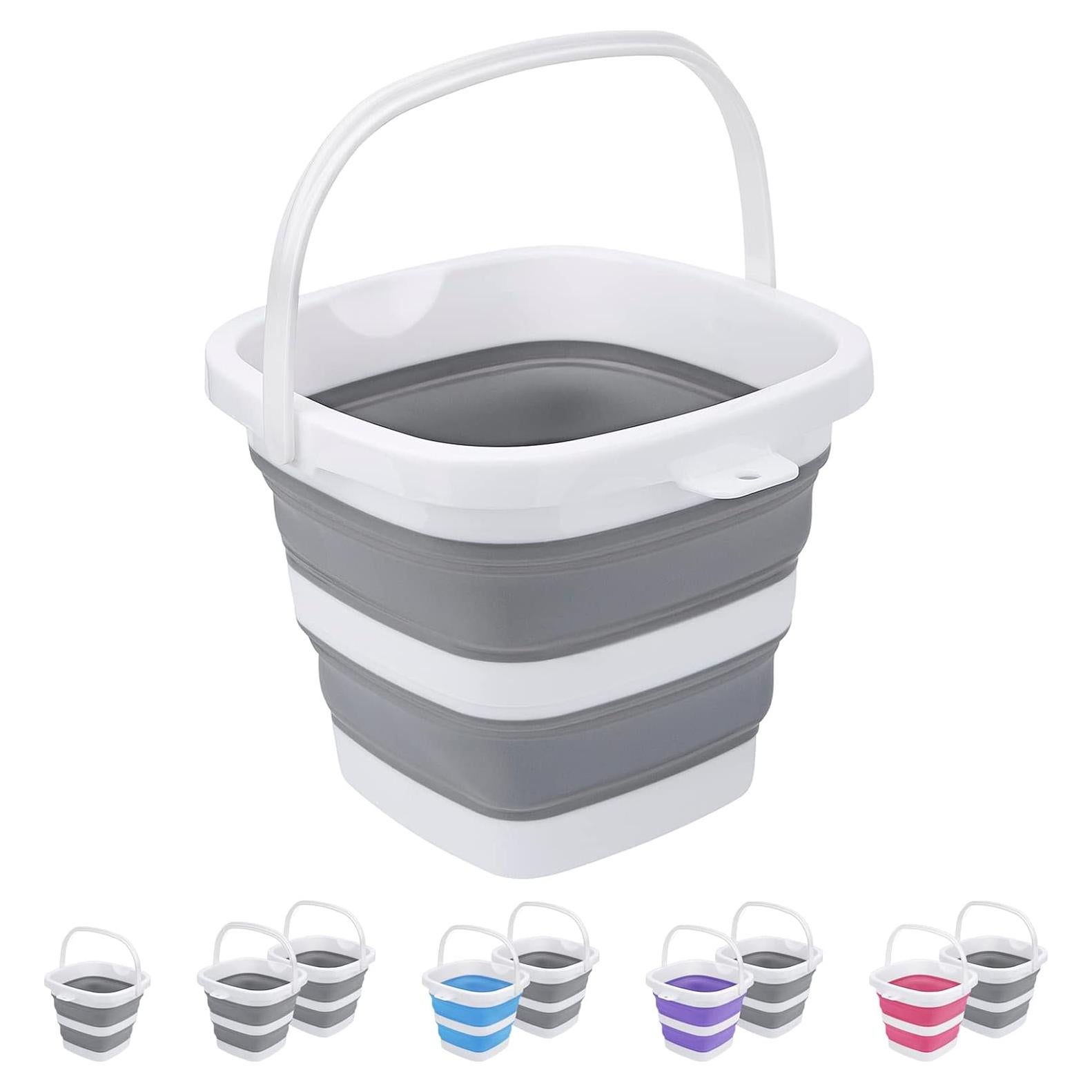 Cubeta Plegable Craftend 5L Gris para Limpieza y Camping