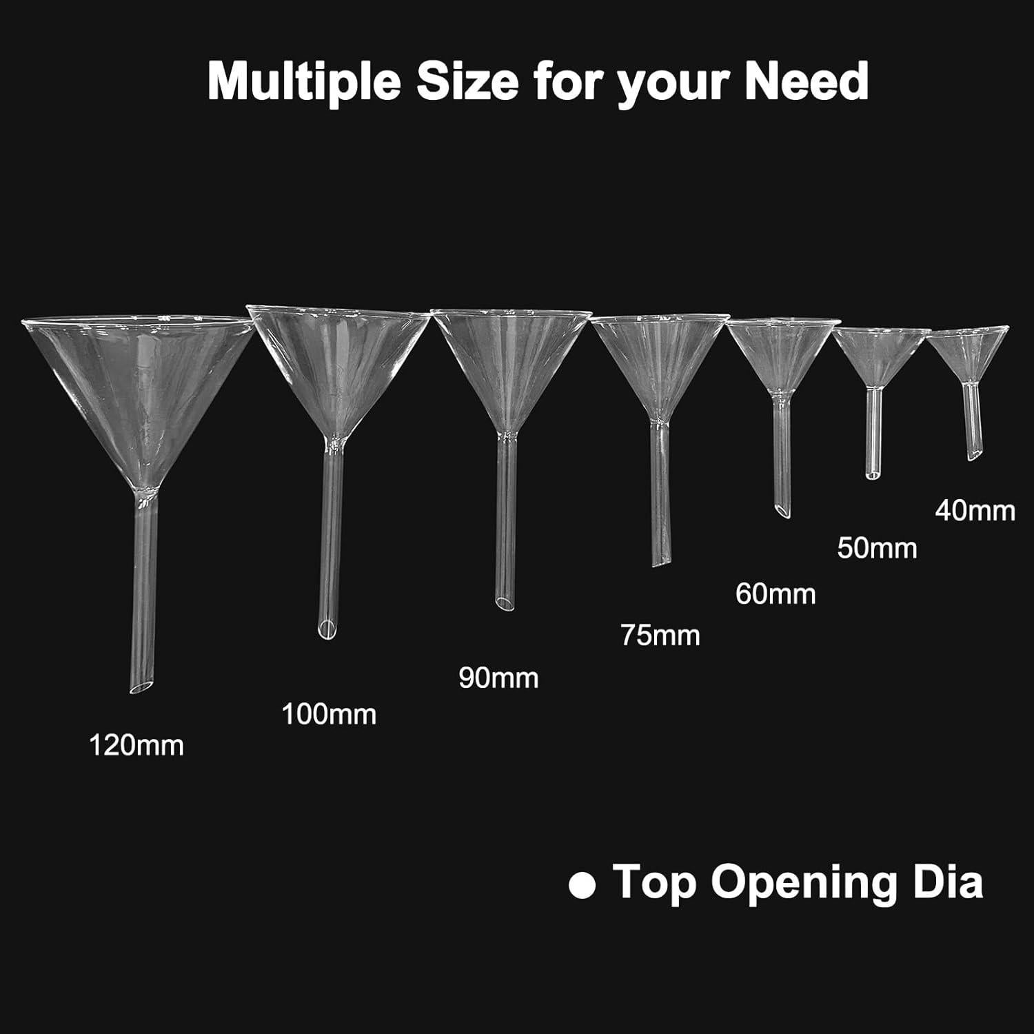 Embudo de Vidrio Borosilicato PATIKIL 40mm - Paquete de 2