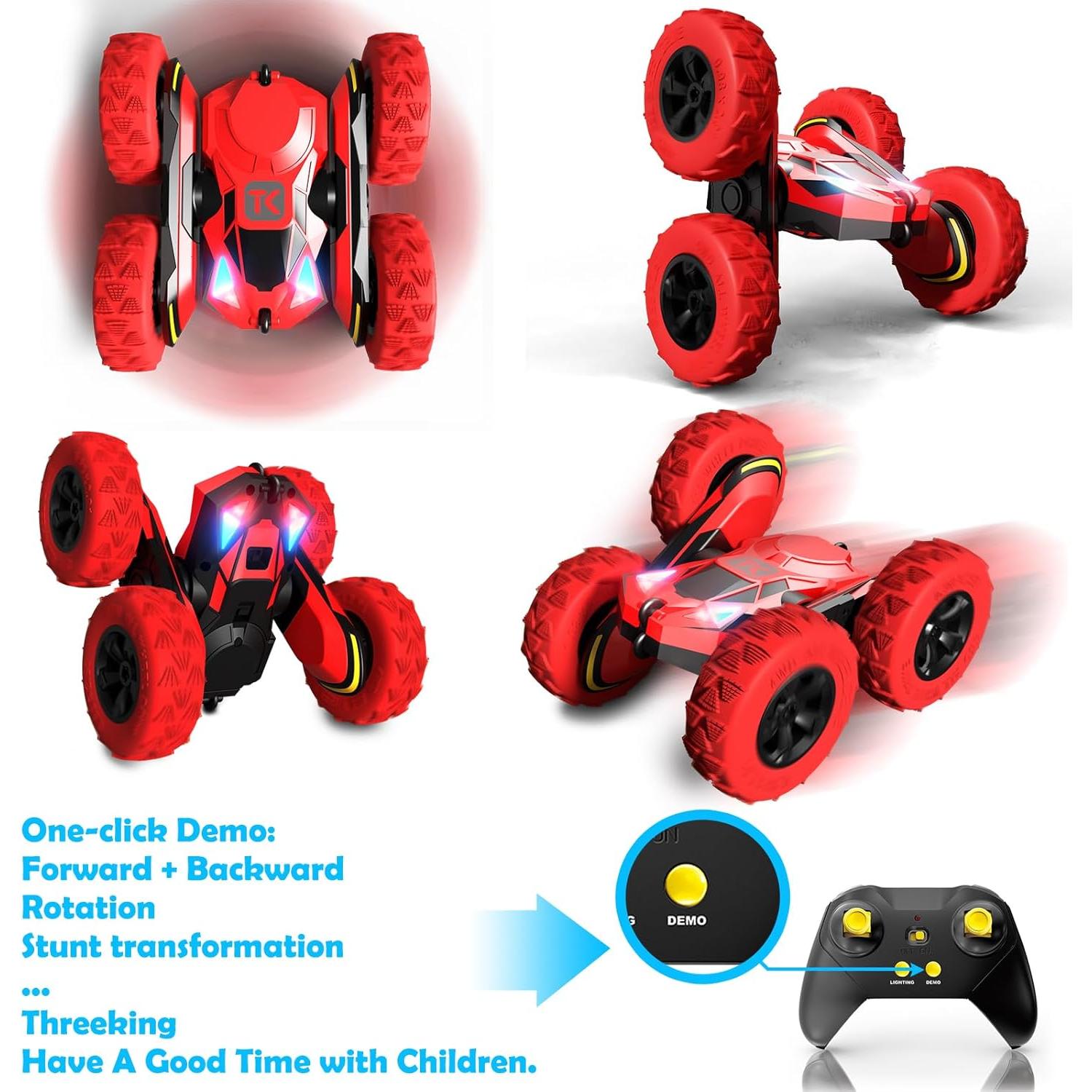 Coche RC Acrobático Threeking Rojo Doble Cara 0.35 kg