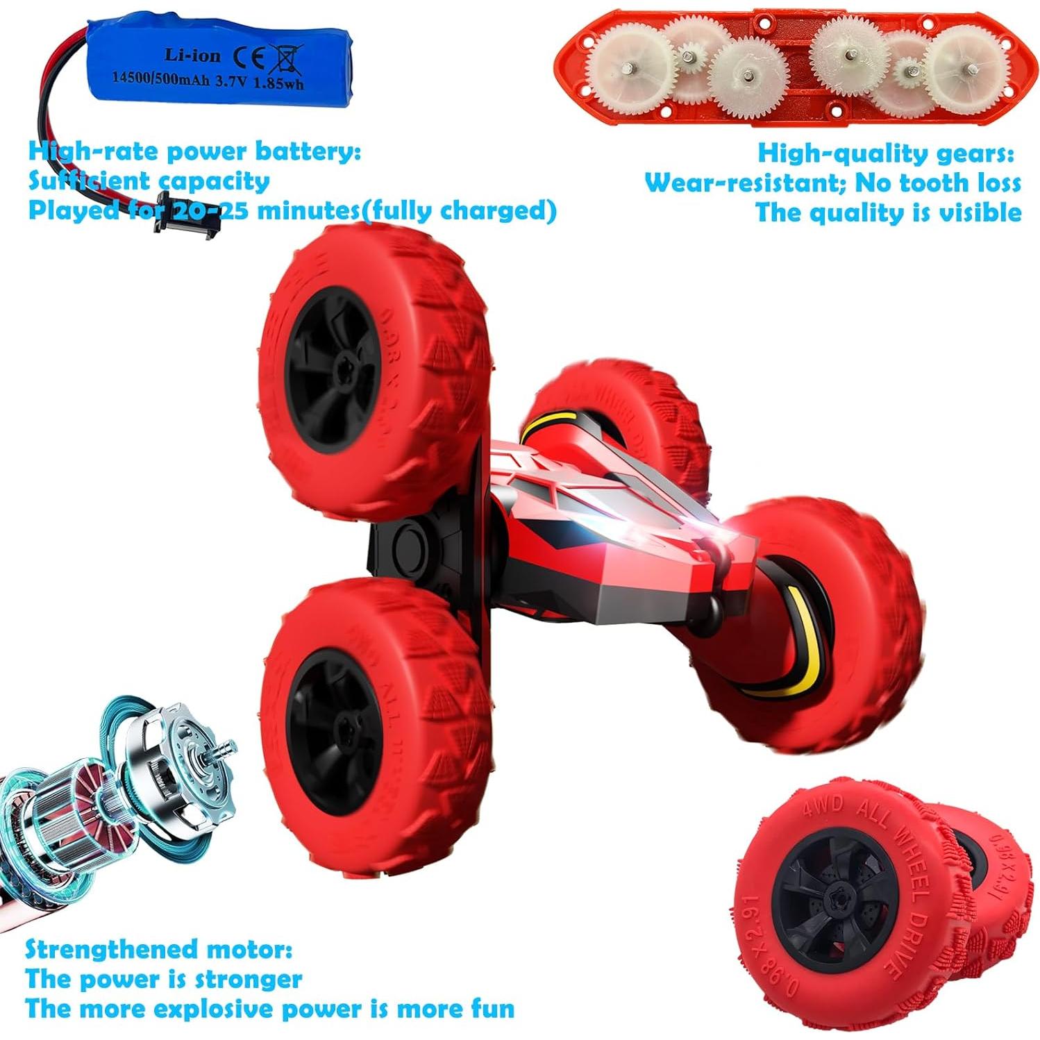 Coche RC Acrobático Threeking Rojo Doble Cara 0.35 kg