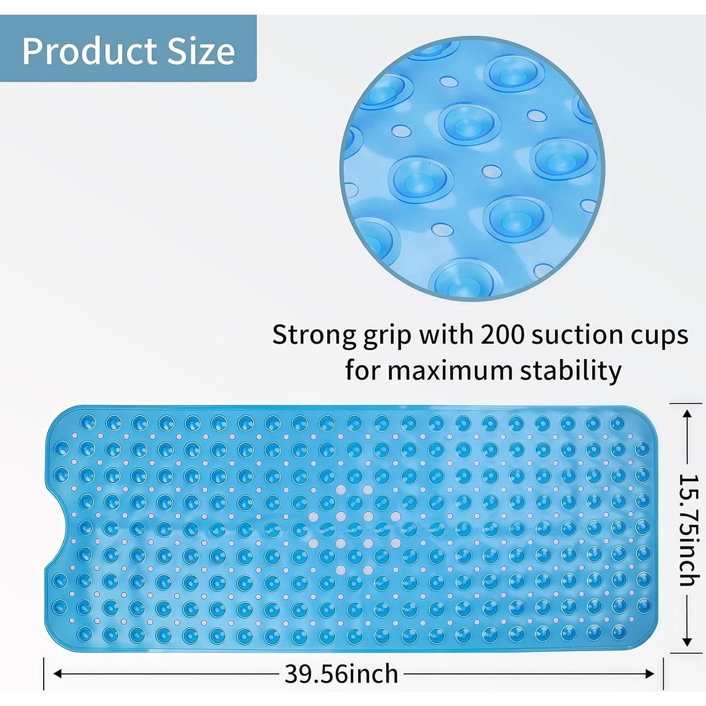 Alfombra de Ducha Antideslizante Tcbelosion 100.6x40 cm Azul