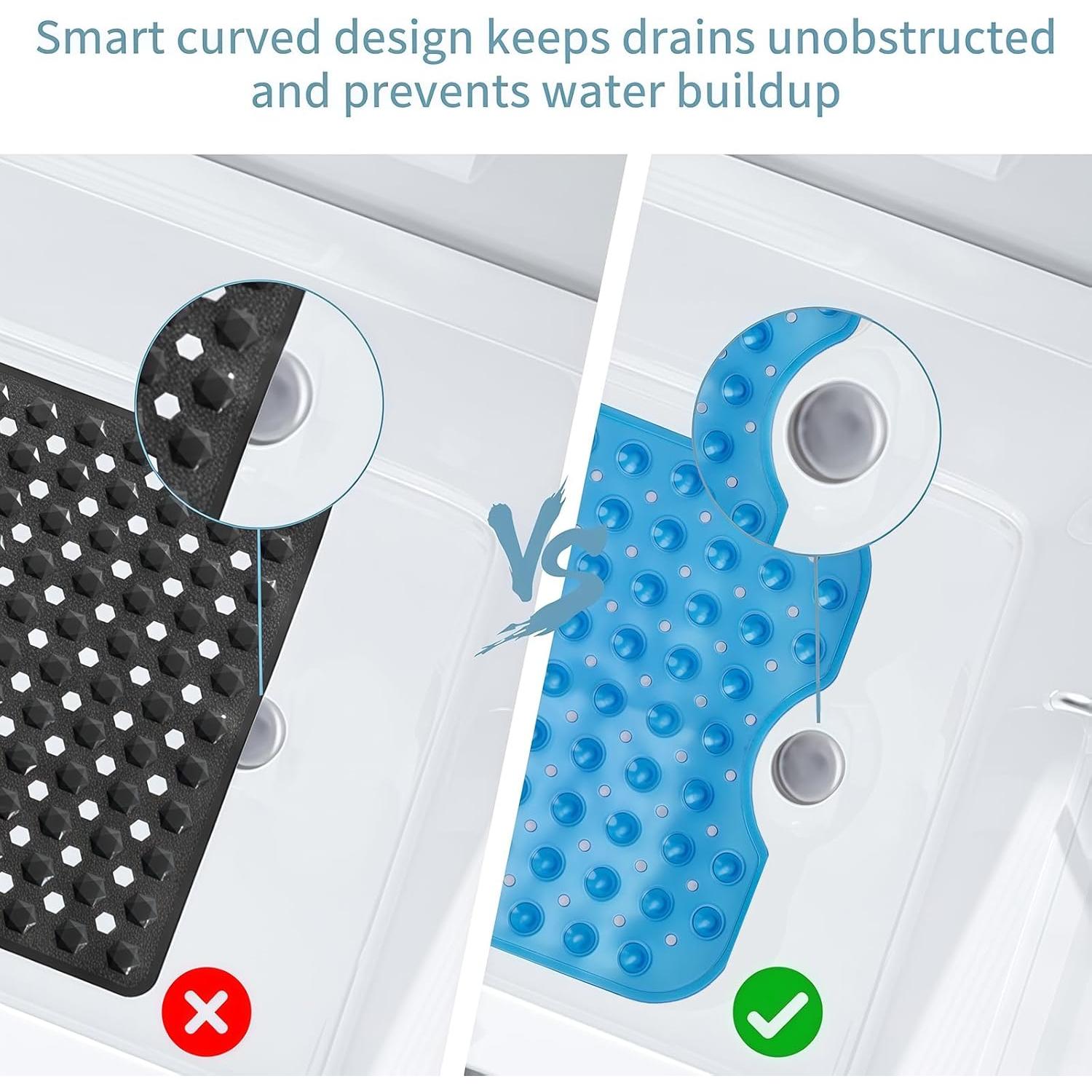 Alfombra de Ducha Antideslizante Tcbelosion 100.6x40 cm Azul