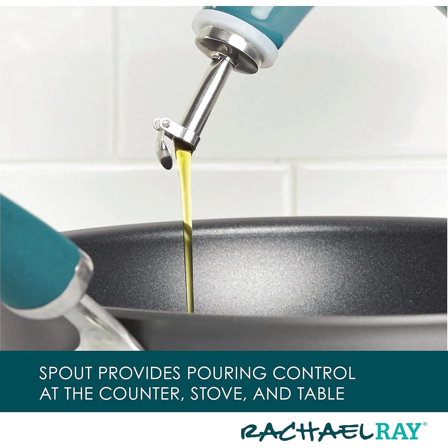 Botella de Cerámica Rachael Ray 48467 para Aceite y Vinagre 0.71L Azul