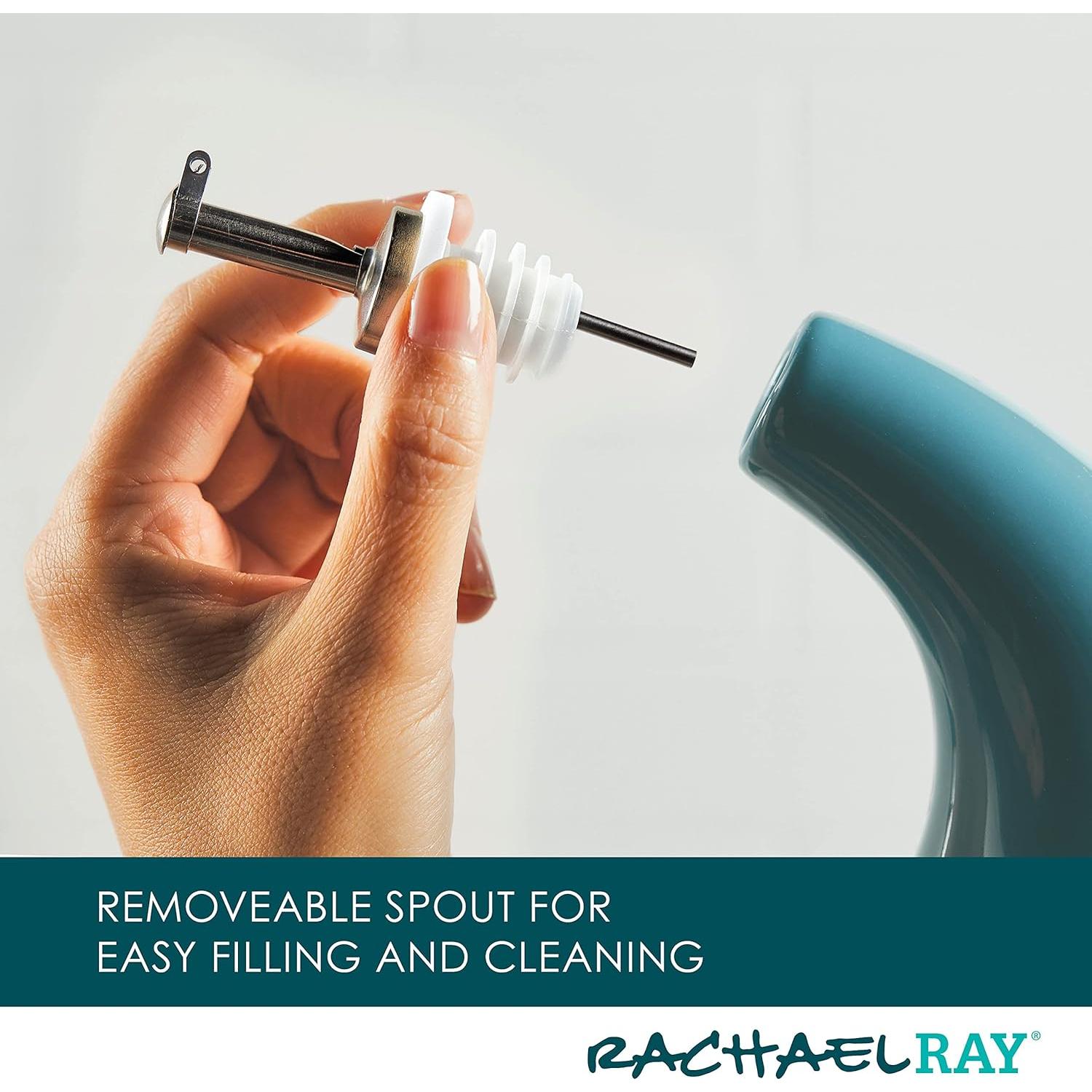 Botella de Cerámica Rachael Ray 48467 para Aceite y Vinagre 0.71L Azul