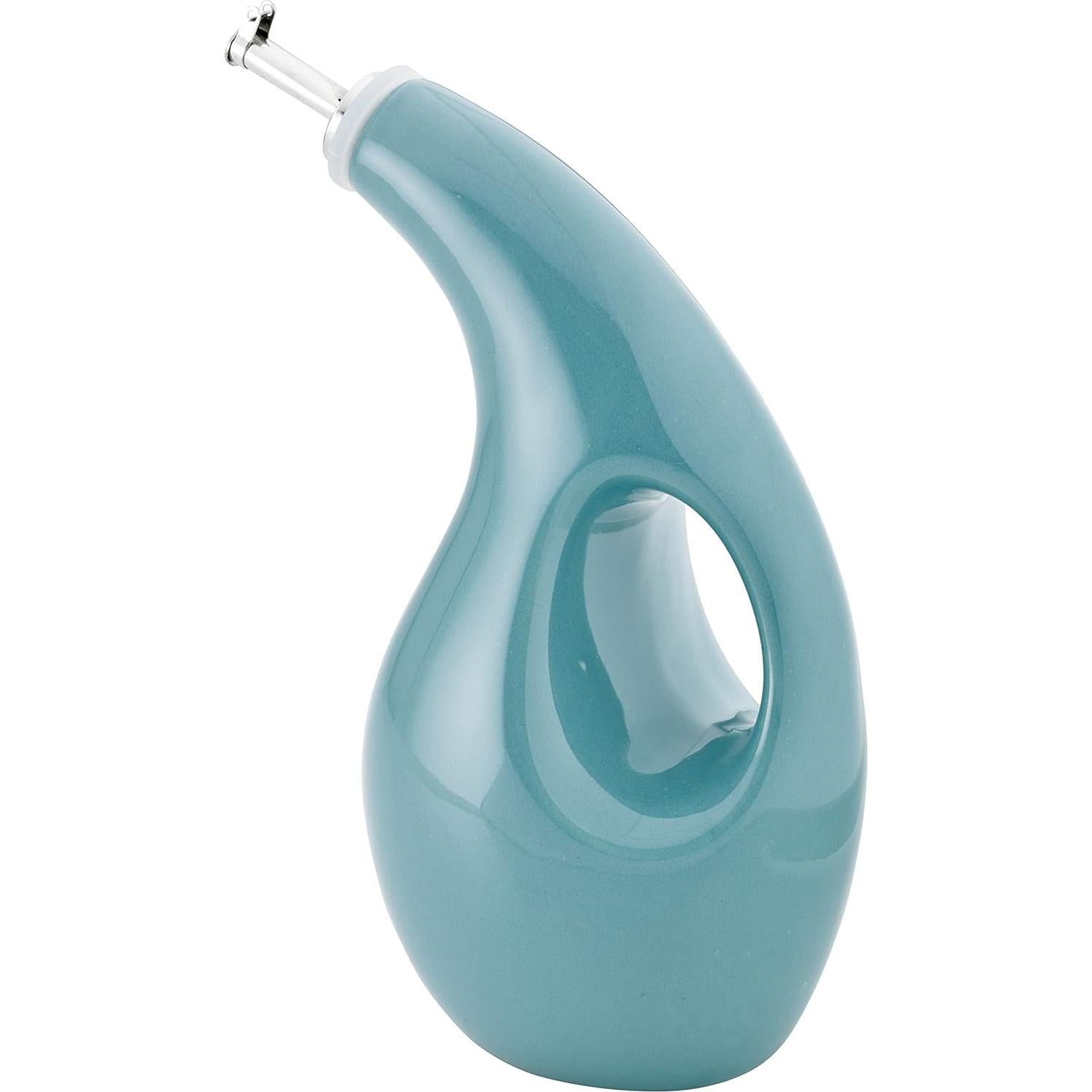 Botella de Cerámica Rachael Ray 48467 para Aceite y Vinagre 0.71L Azul