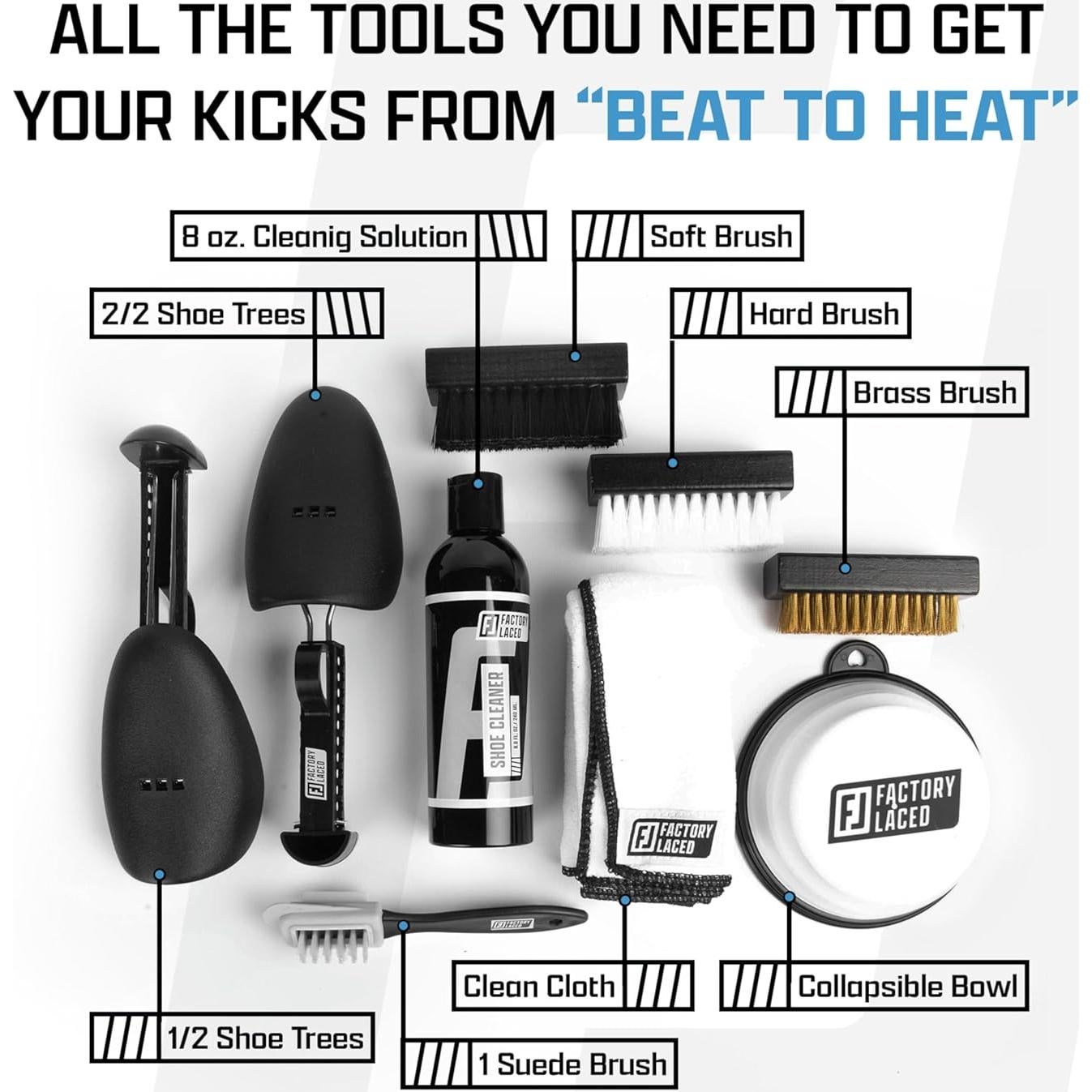 Kit de Limpieza de Zapatos Factory Laced - Completo 236ml