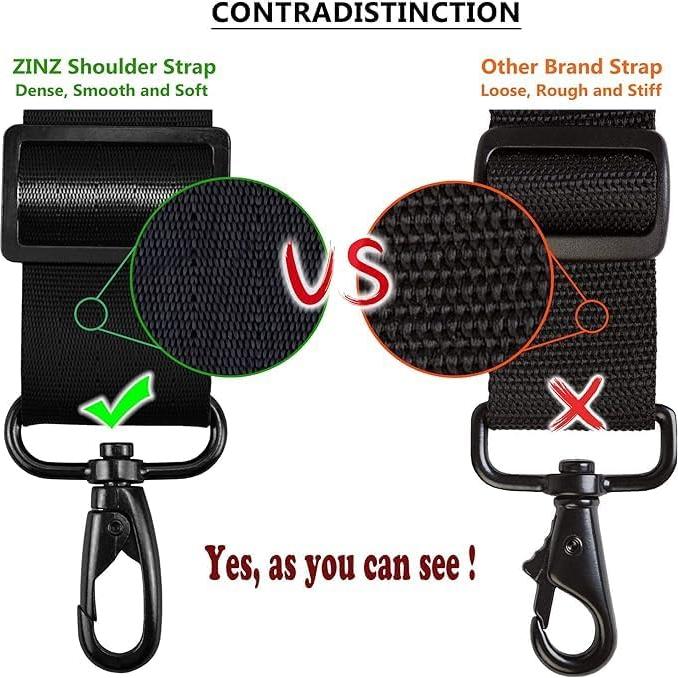 Correa de Hombro Ajustable ZINZ Negra 94-145 cm Acolchada