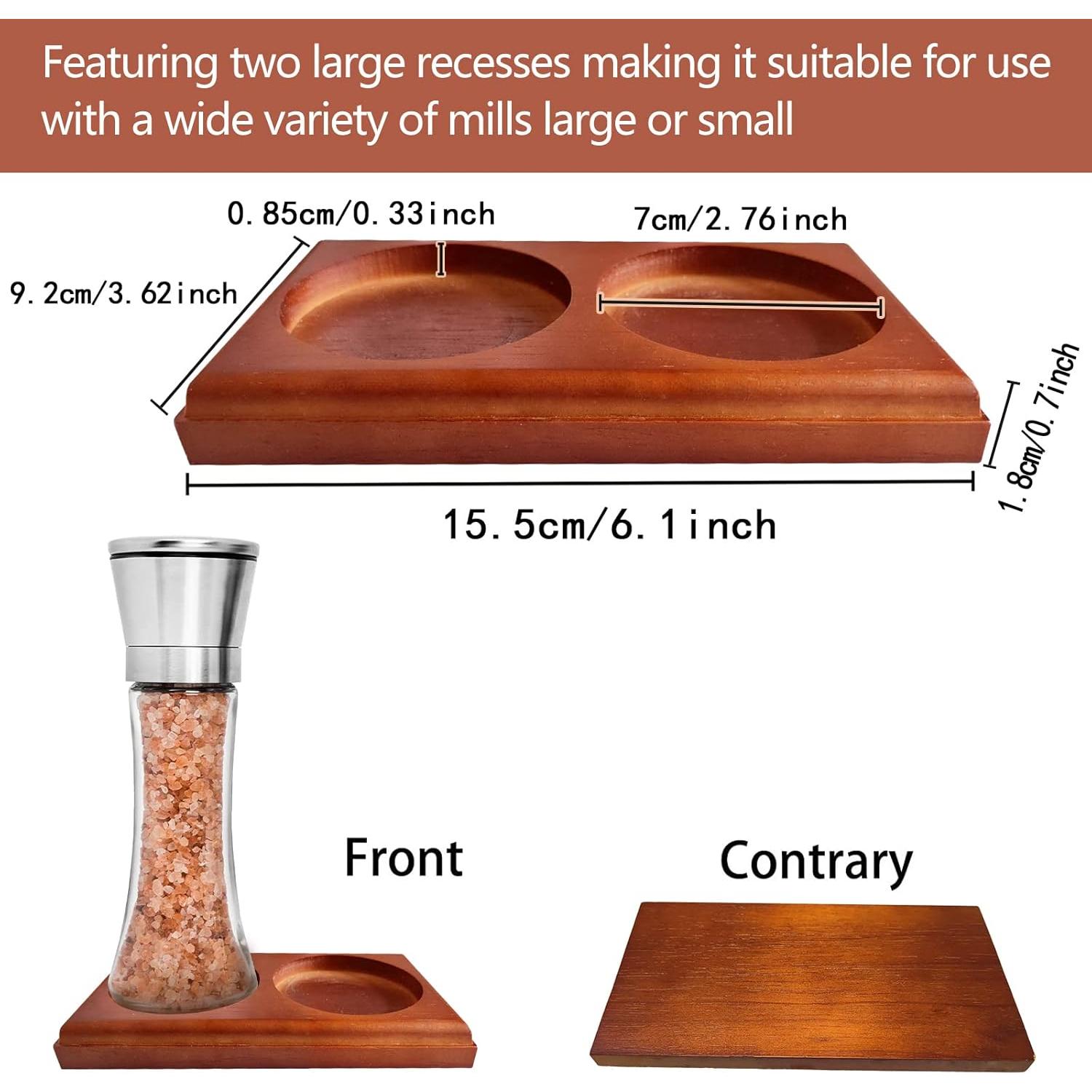 Bandeja de Madera de Roble Hion para Molinillos de Sal y Pimienta 7cm