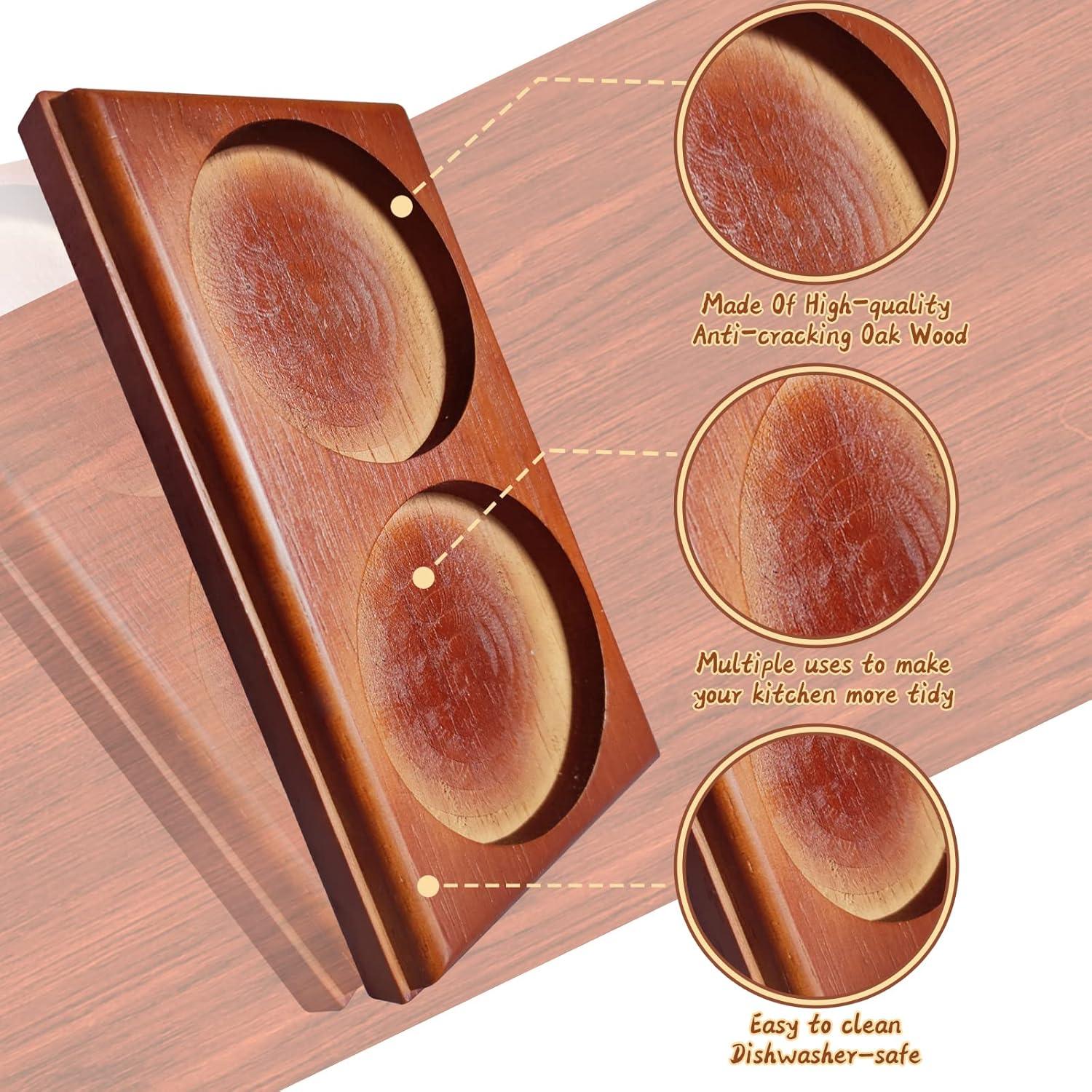 Bandeja de Madera de Roble Hion para Molinillos de Sal y Pimienta 7cm