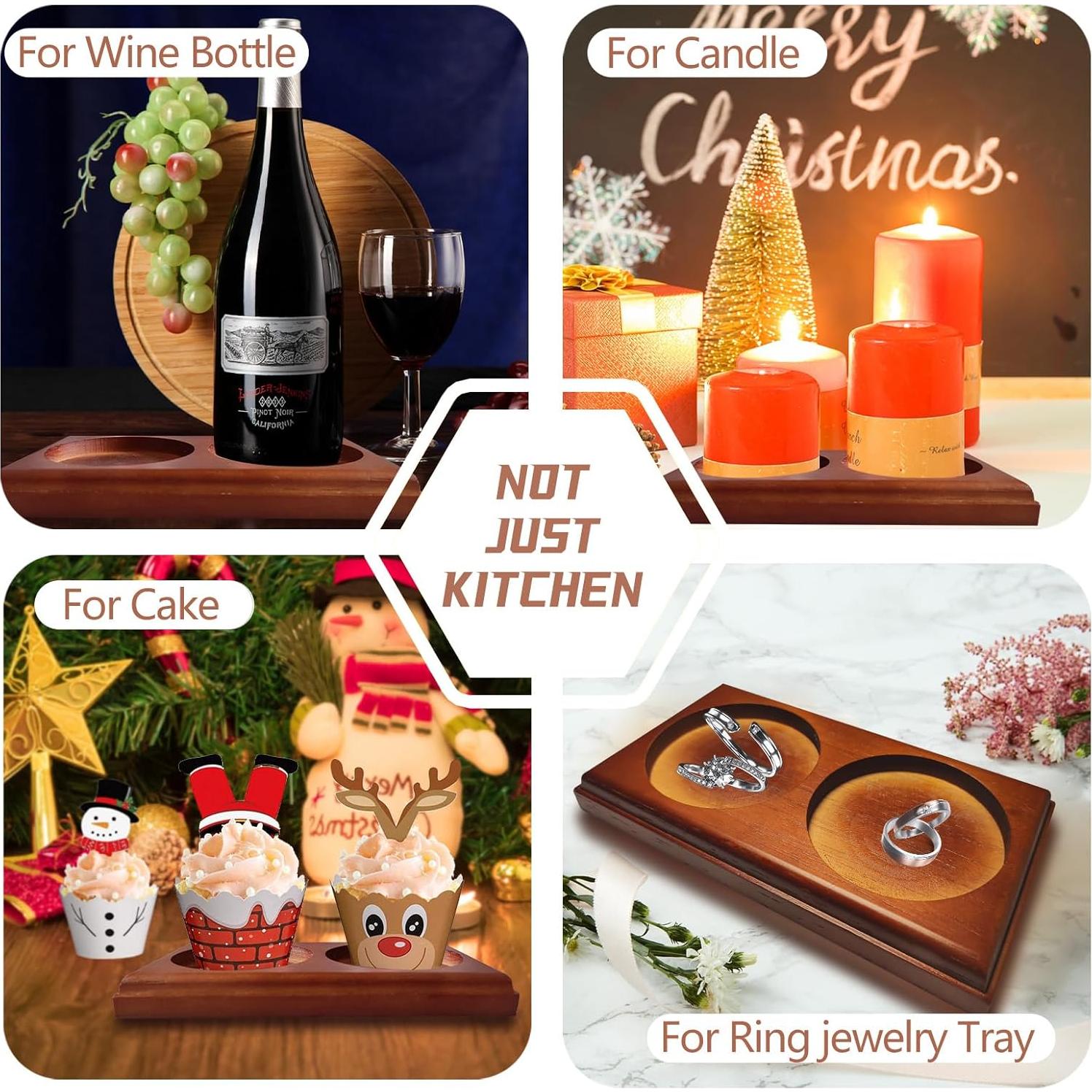 Bandeja de Madera de Roble Hion para Molinillos de Sal y Pimienta 7cm