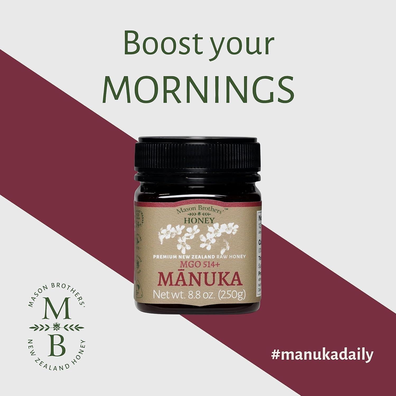 Miel Cruda de Manuka MGO 514+ Mason Brothers 248g Nueva Zelanda